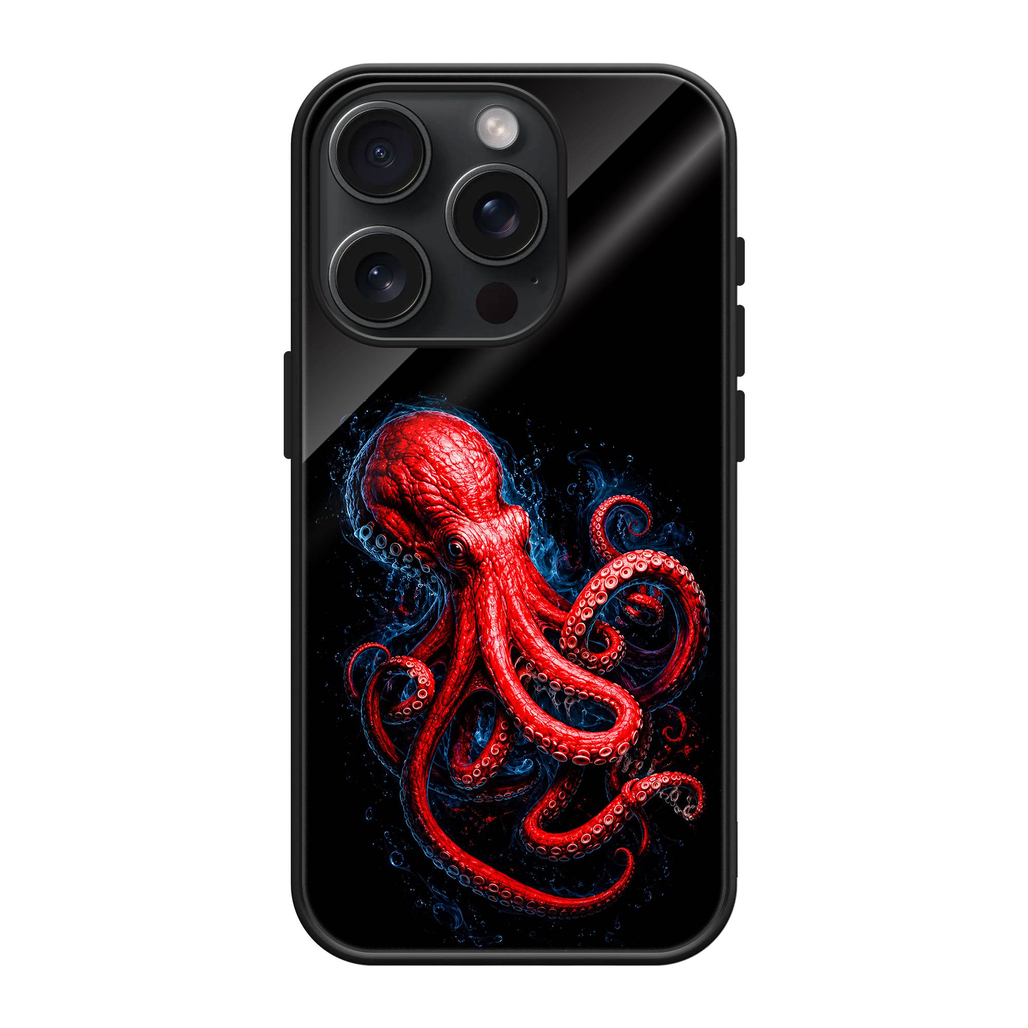 Red Octo Glass Case
