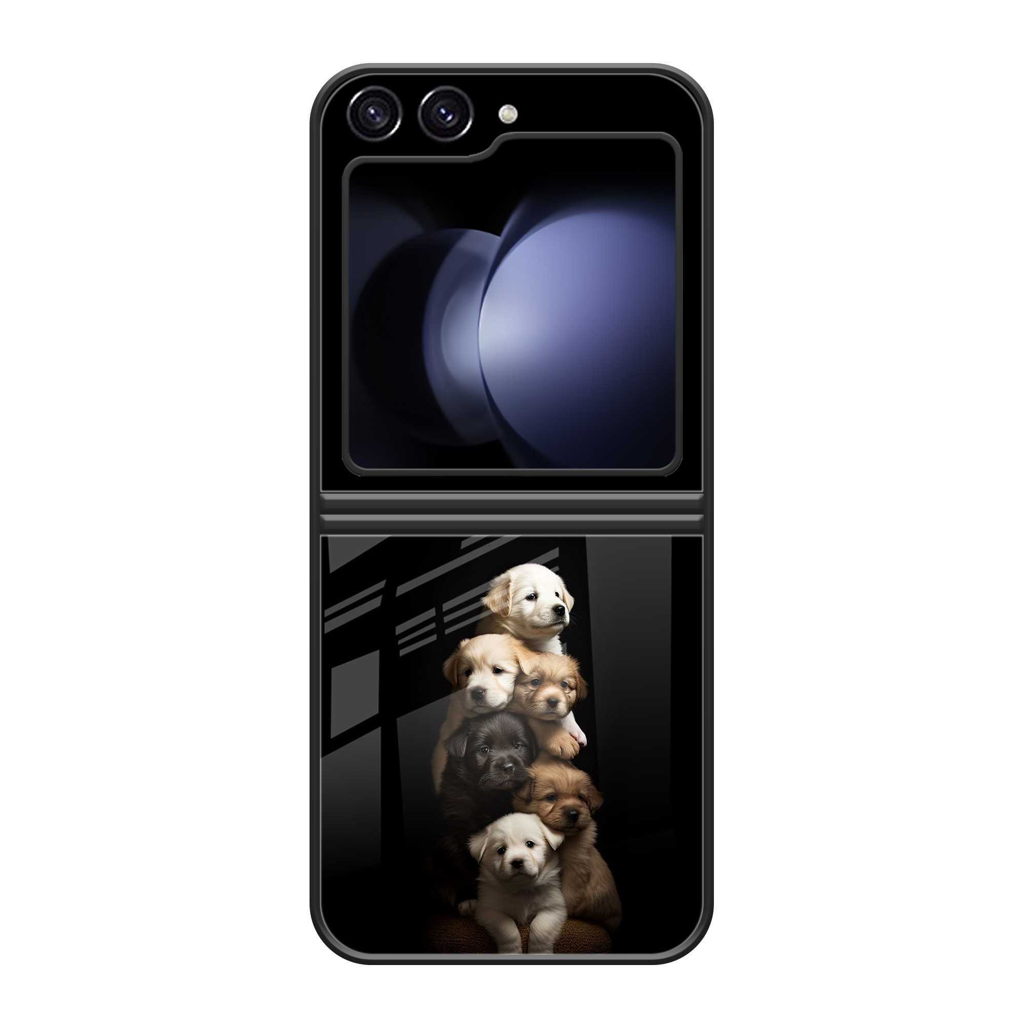 Cute Puppies Samsung Z Flip 5 Glass Case image 0