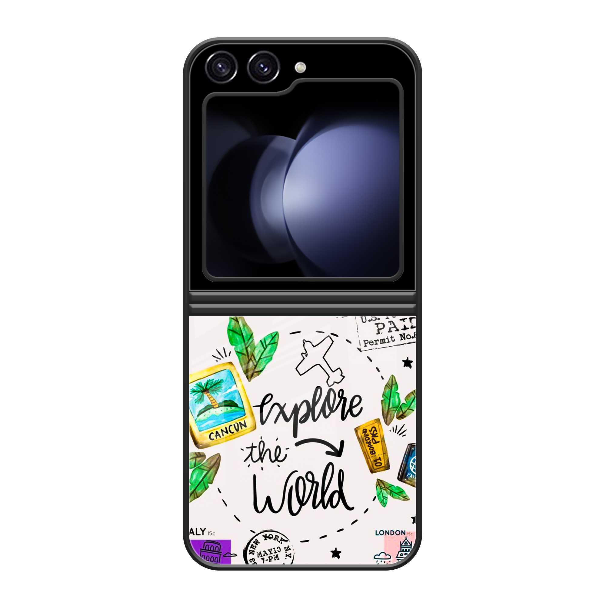 Explore The World Samsung Z Flip 5 Glass Case image 0