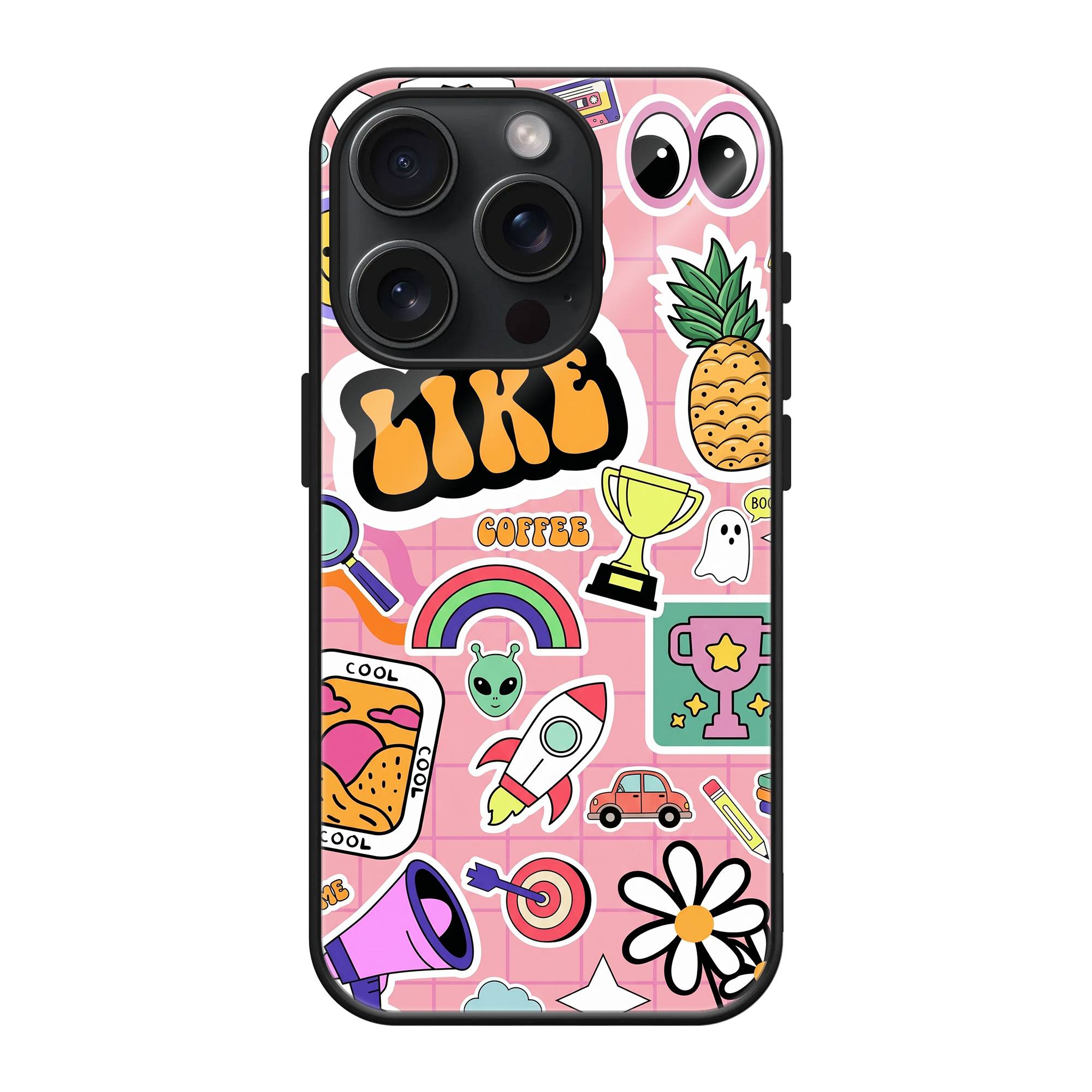 Retro Sticker Glass Case