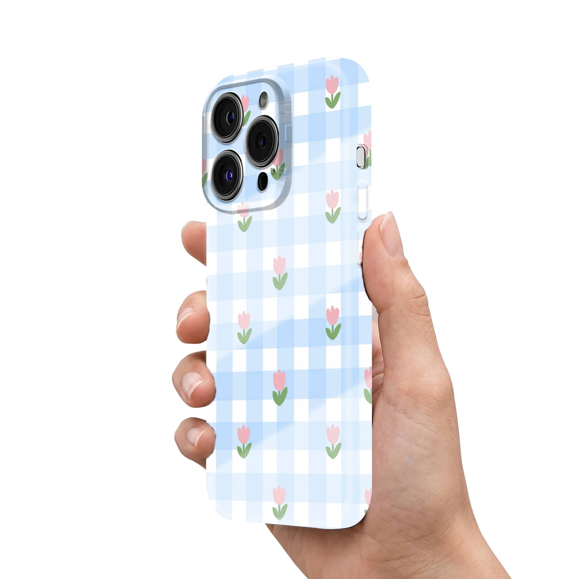 Tulip Gingham Glossy Hard Case