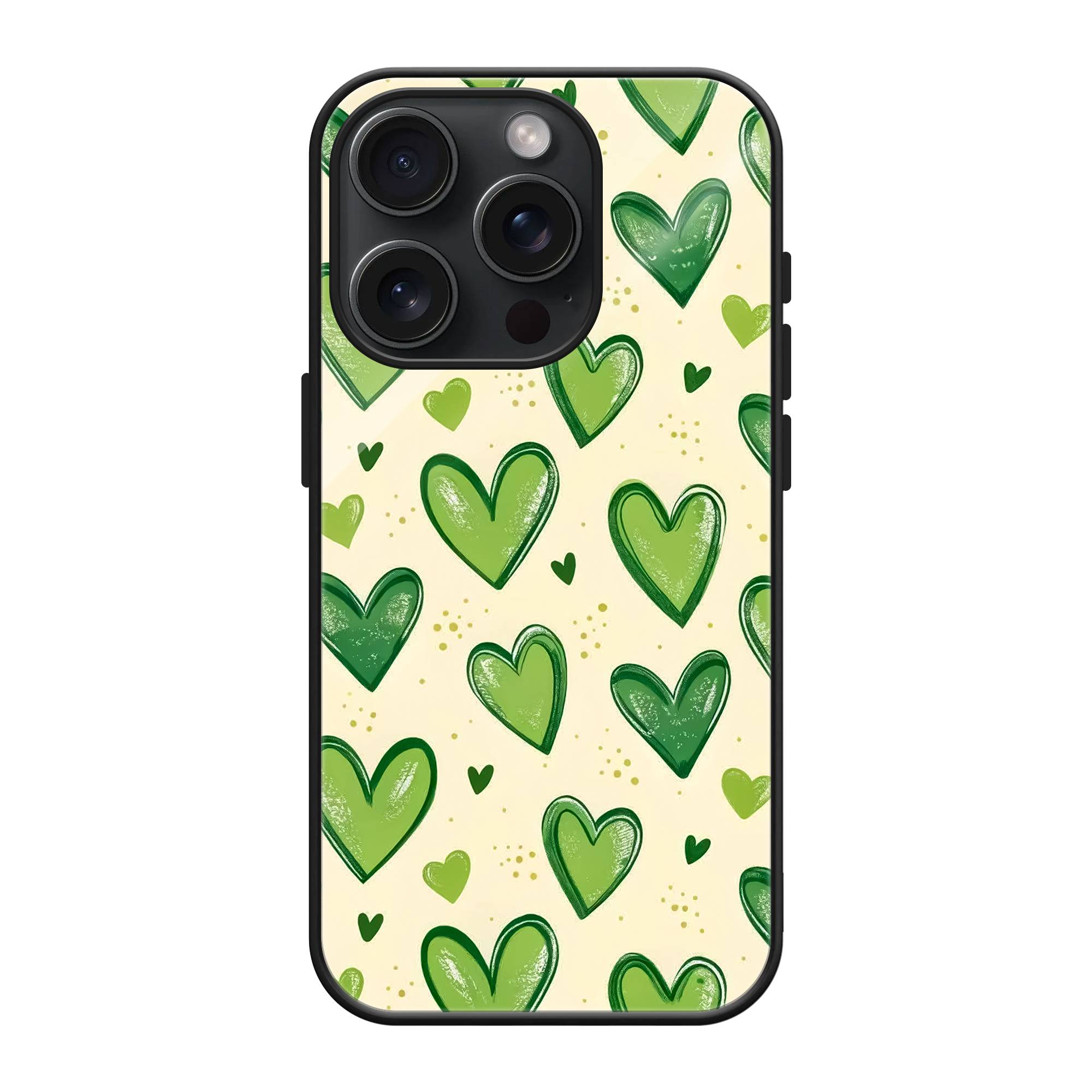 Green Hearts Glass Case image 0