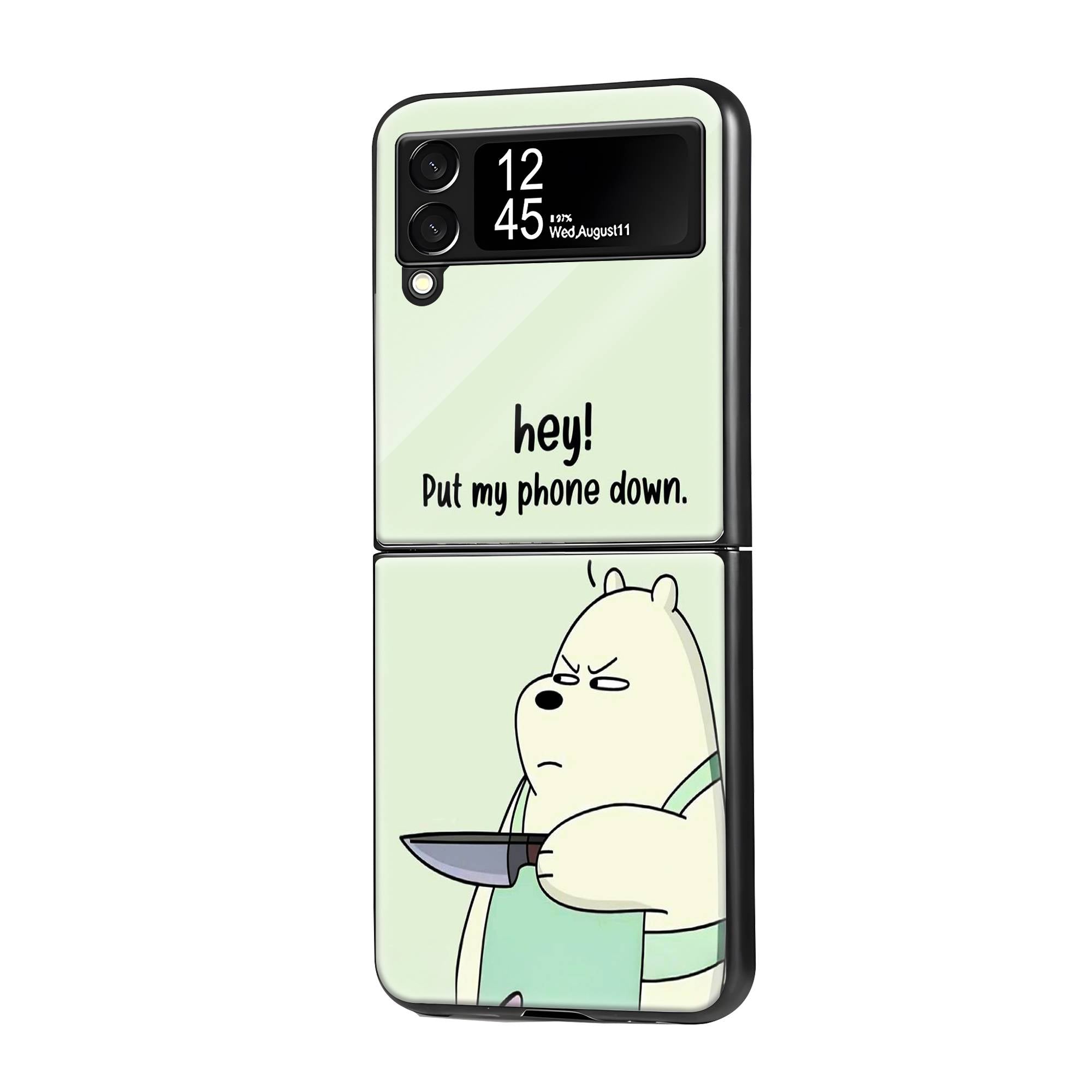 Hey Bear Samsung Z Flip Glass Case image 0