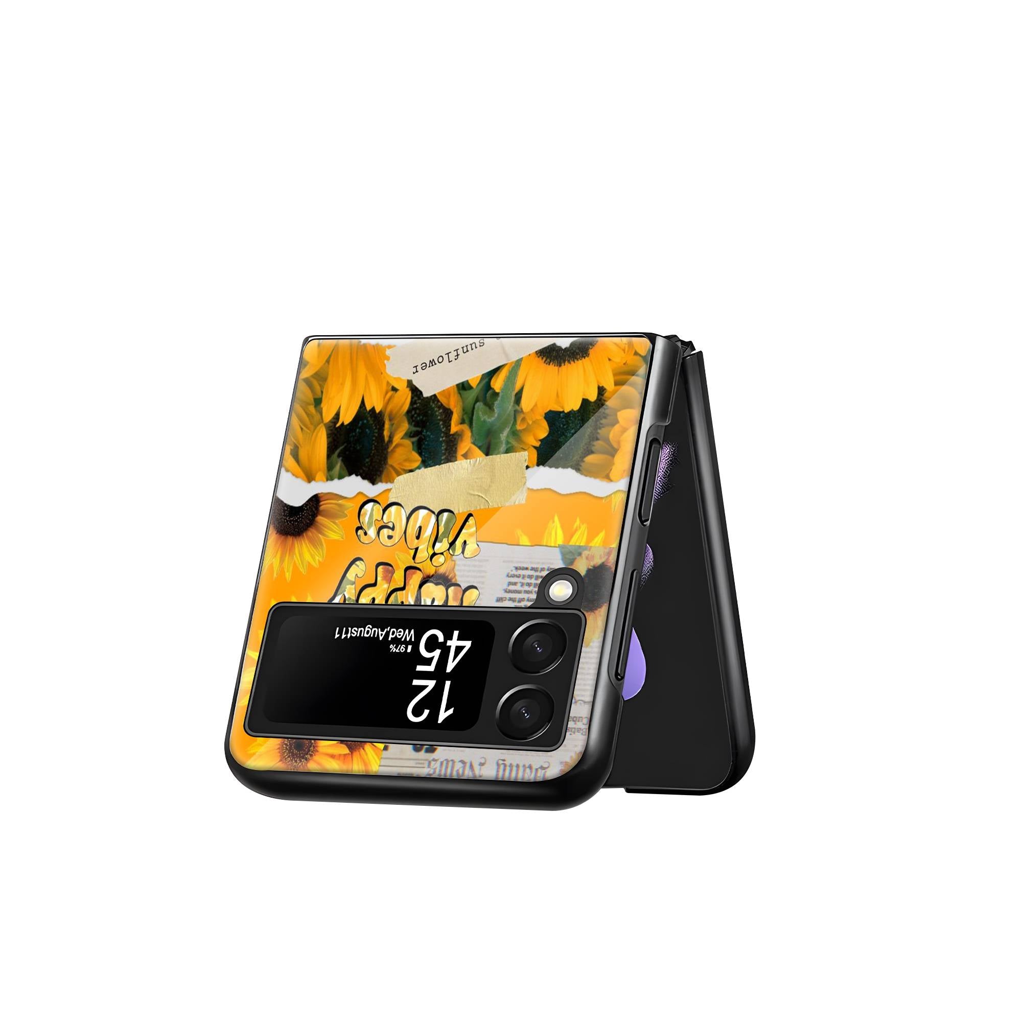 Happy Vibes Samsung Z Flip Glass Case image 2