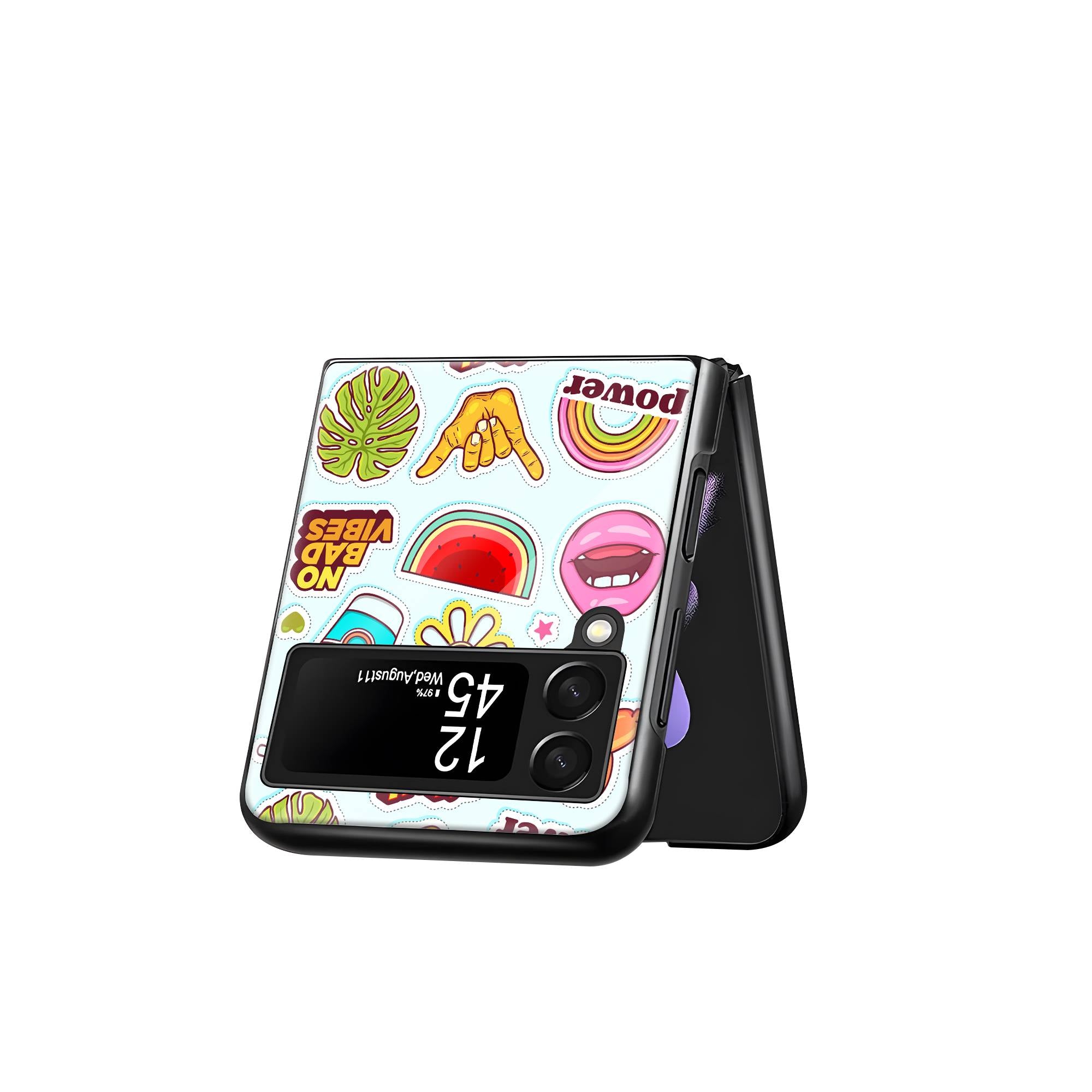 Sticker Collection Samsung Z Flip Glass Case image 2
