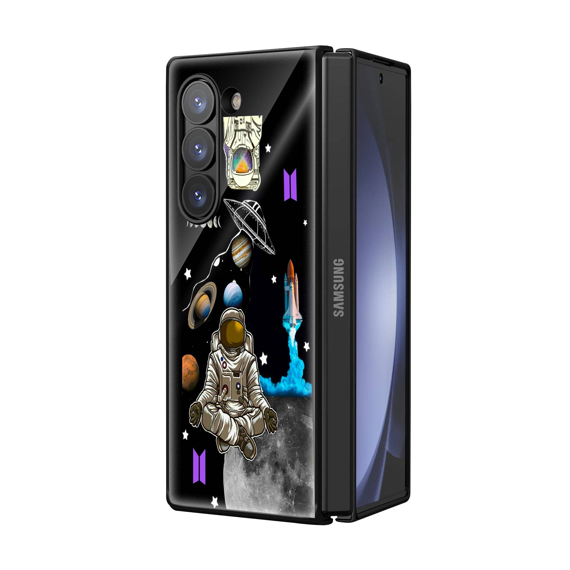 Sanatani Astronaut Samsung Z Fold Glass Case image 1