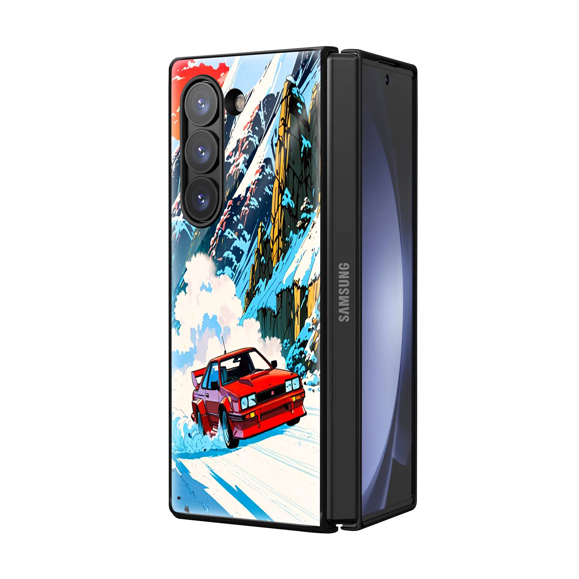 Ferrari Drift Samsung Z Fold Glass Case image 1