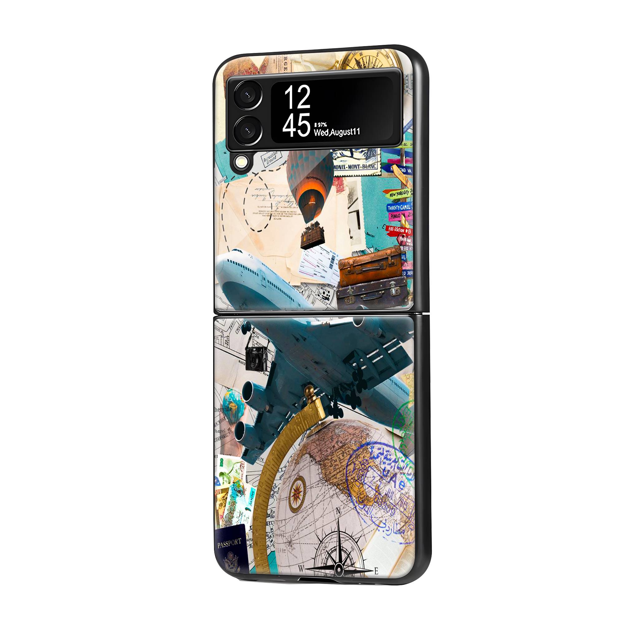 Travel Scrapbook Samsung Z Flip Glass Case image 0