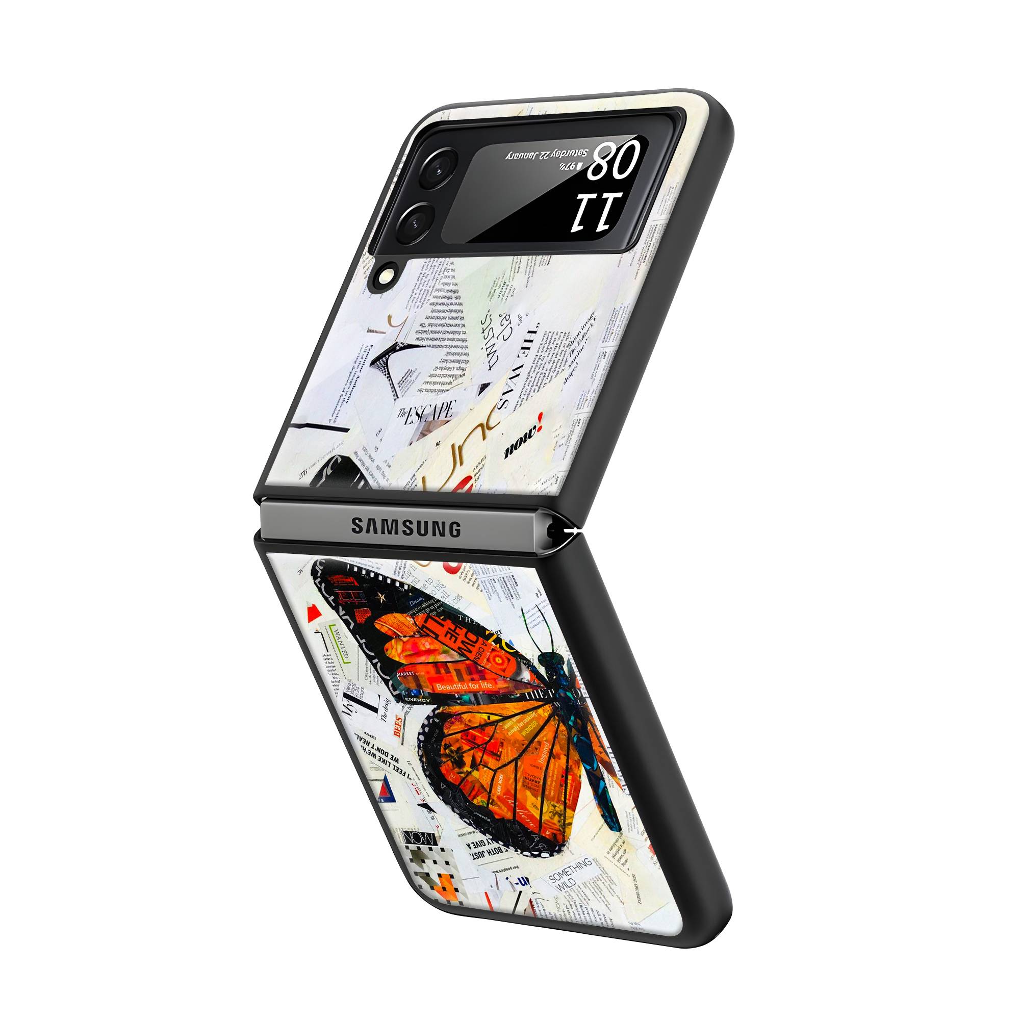 Paper Wings Samsung Z Flip Glass Case image 1