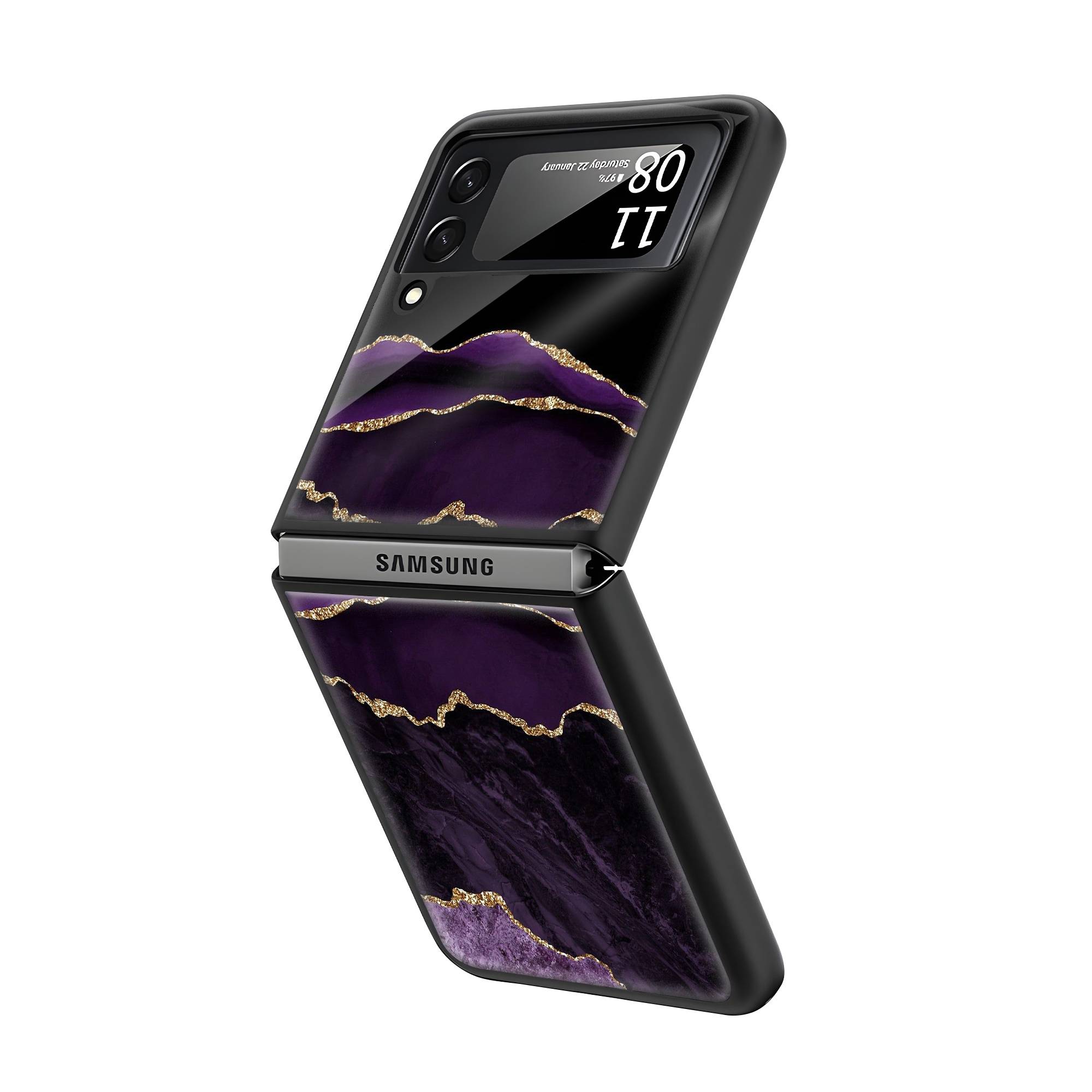 Marble Pattern Samsung Z Flip Glass Case image 1