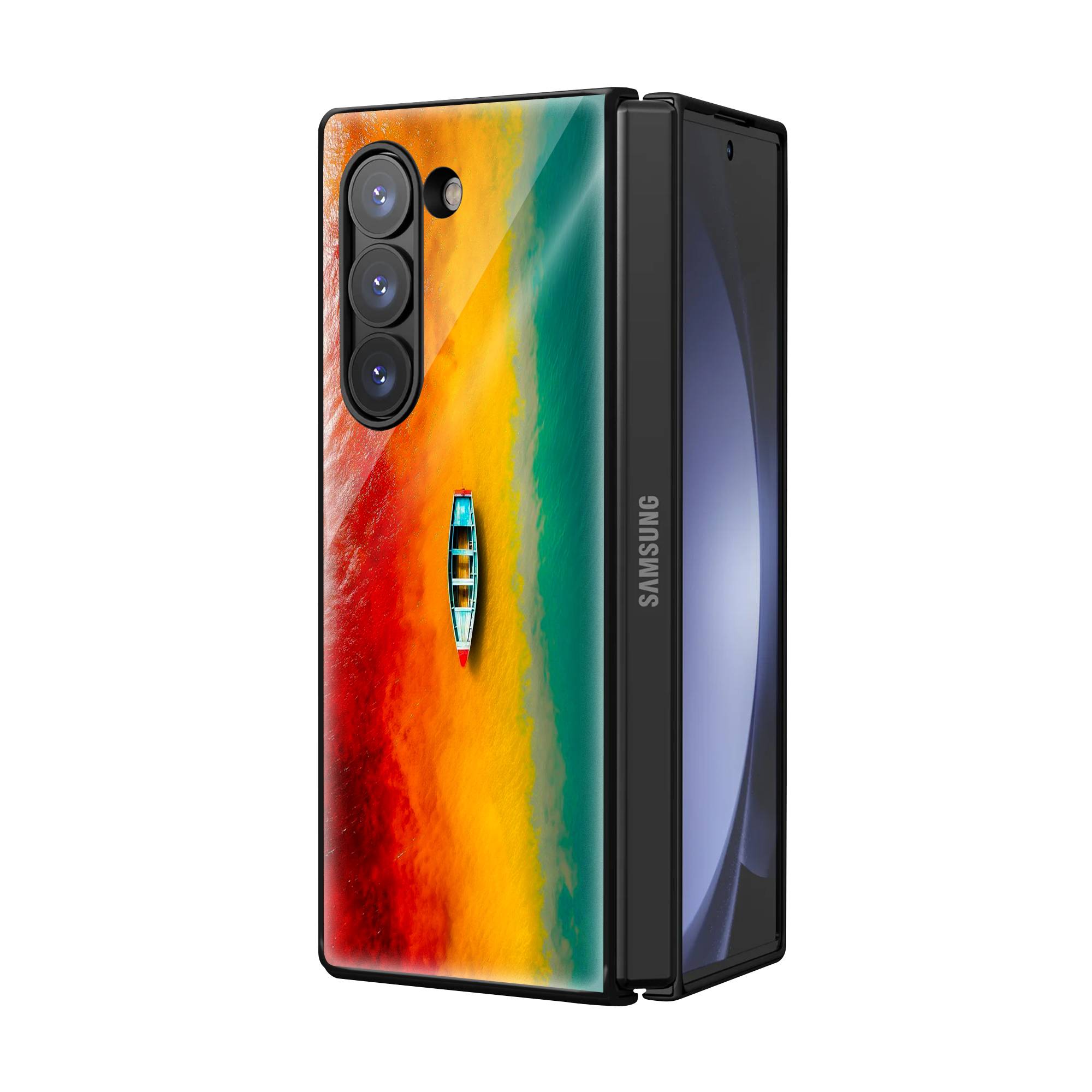 Rainbow Beach Samsung Z Fold Glass Case image 1