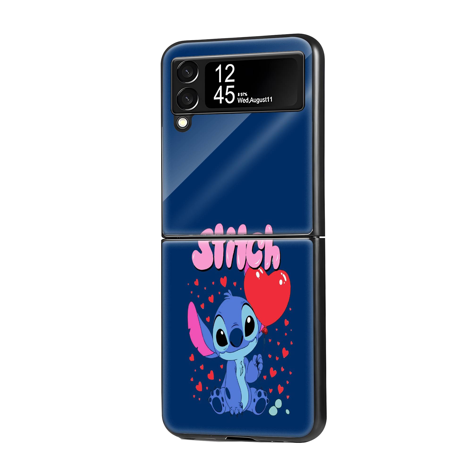 Stitch Valentine Samsung Z Flip Glass Case image 0