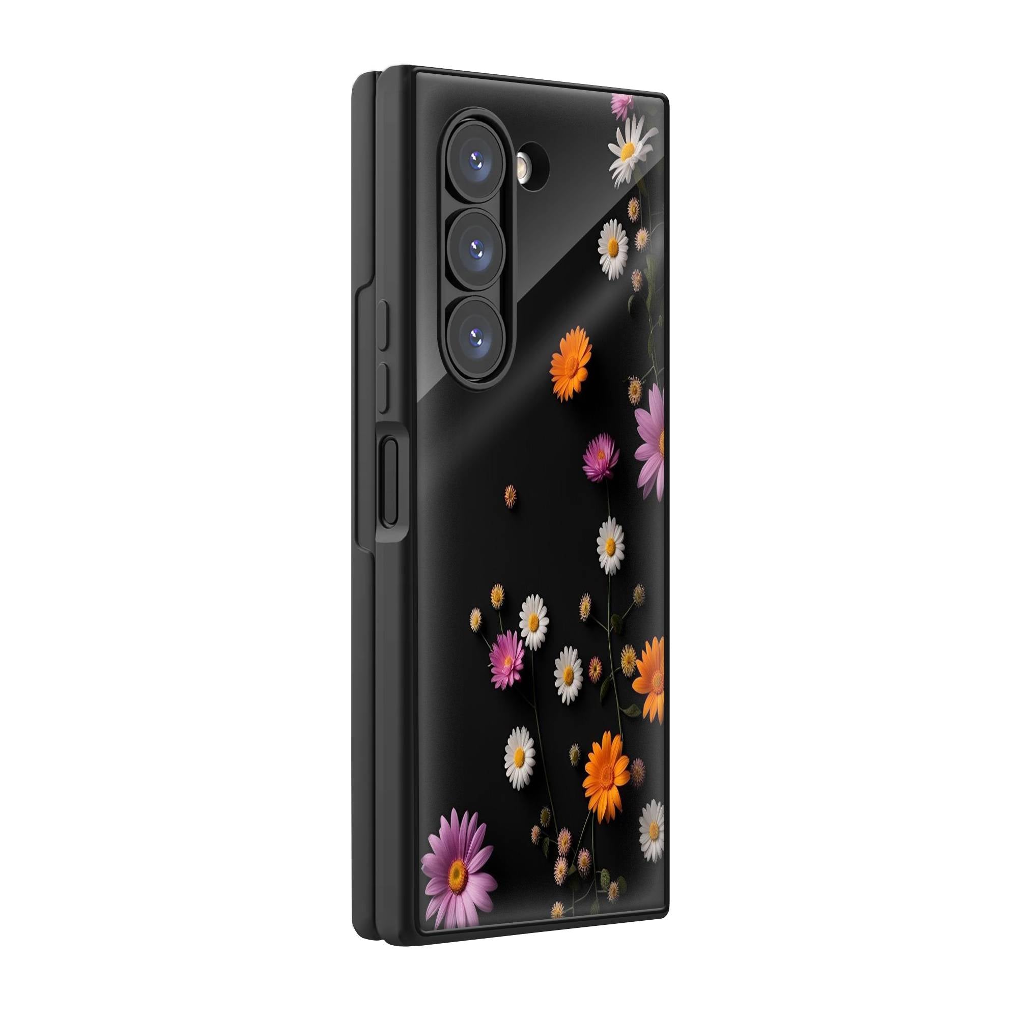 Colorful Flower Samsung Z Fold Glass Case image 0