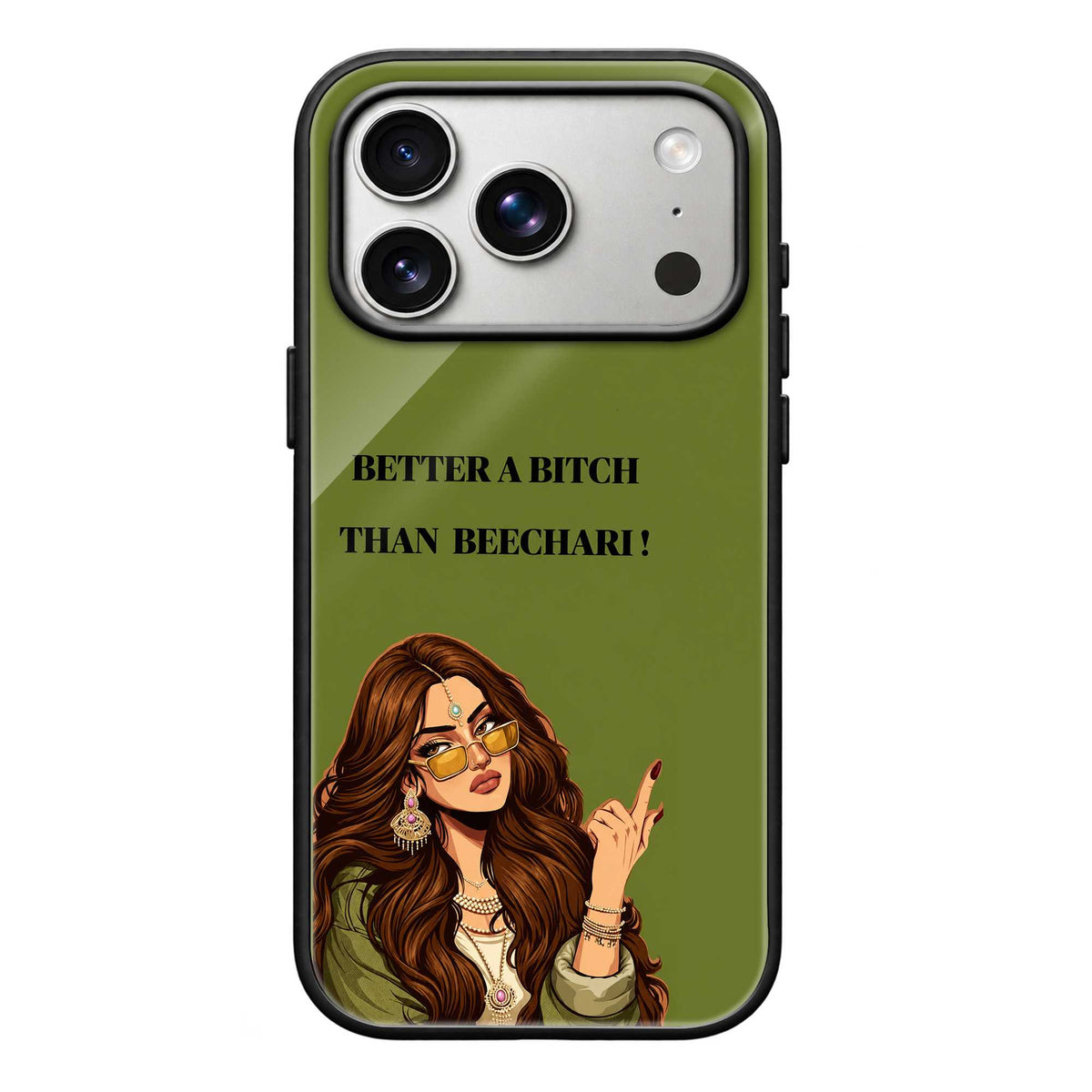 Bitch Not Beechari Glass Case