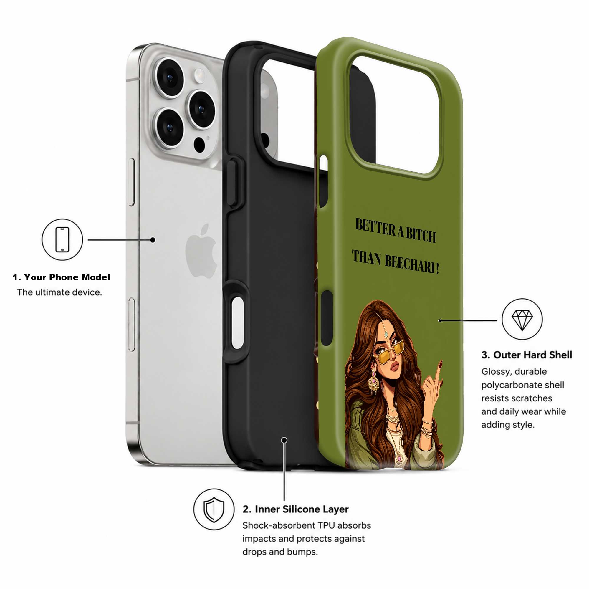 Bitch Not Beechari Dual Guard Case