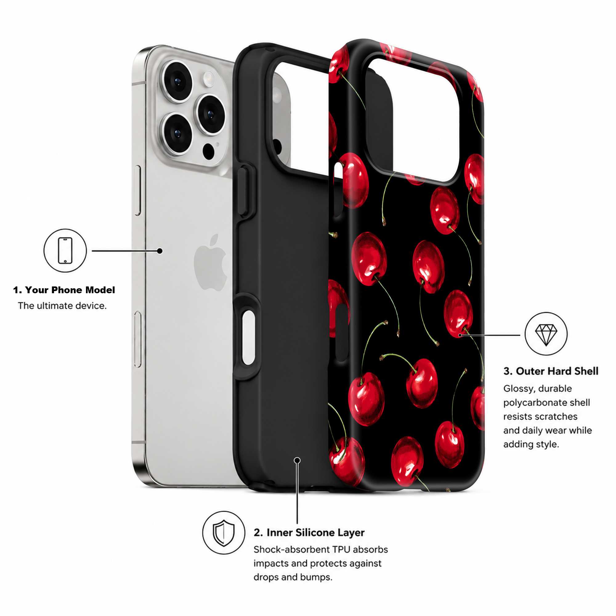 Black Cherry Bliss Dual Guard Case