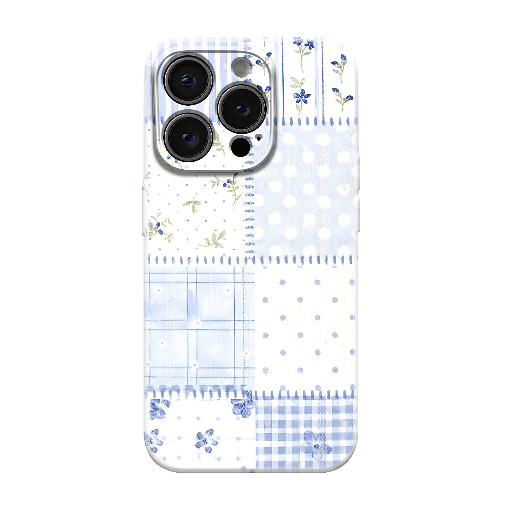 Blue Patchwork Glossy Hard Case