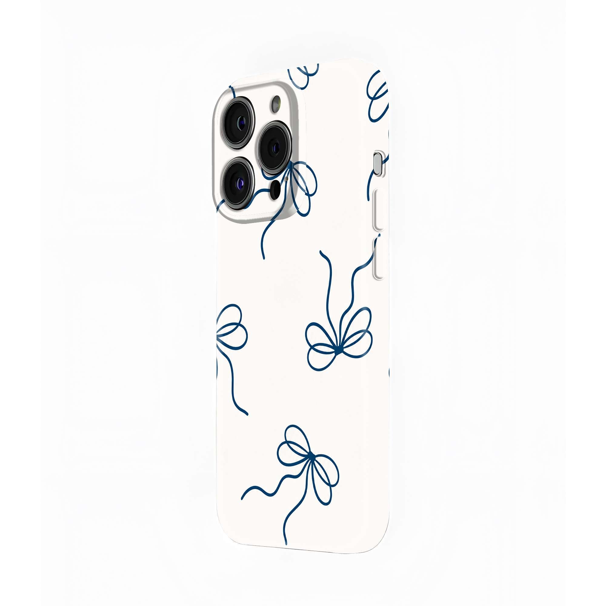 Blue Bow Doodle Glossy Hard Case