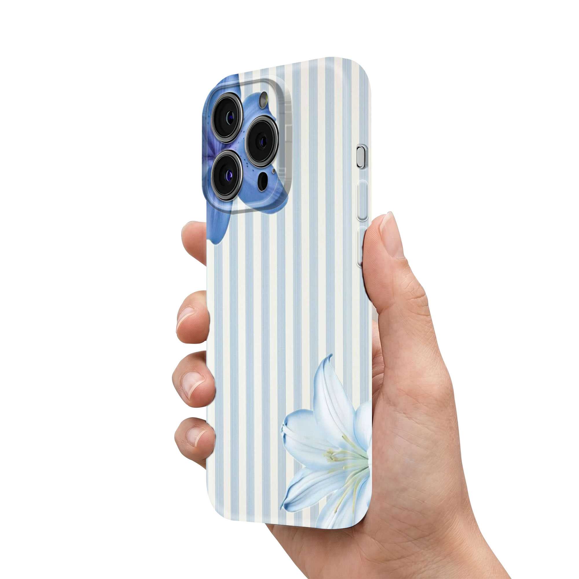 Blue Lily Bloom Glossy Hard Case