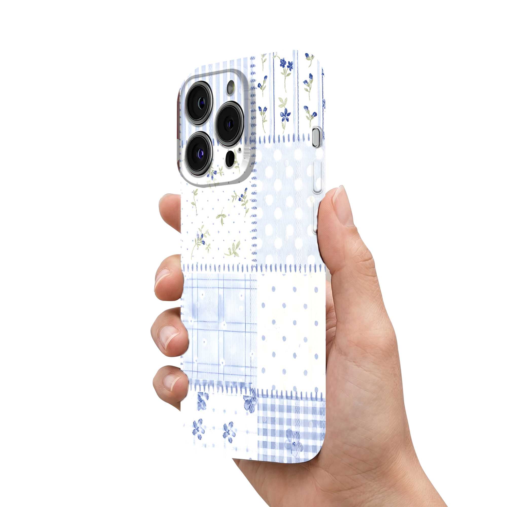 Blue Patchwork Glossy Hard Case