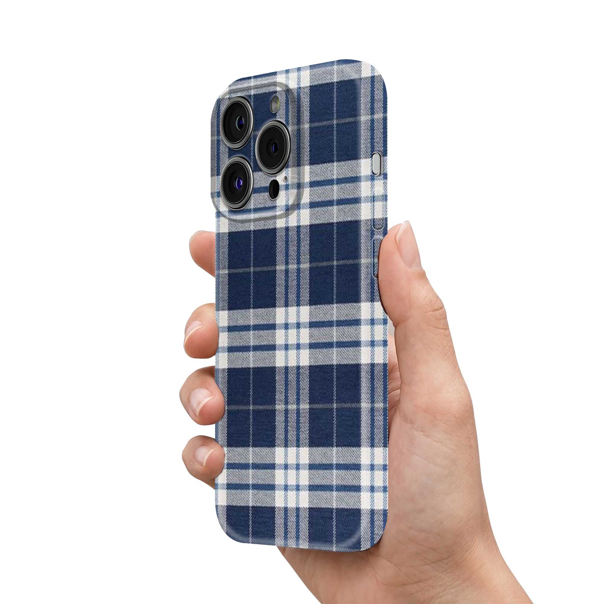 Blue Tartan Glossy Hard Case