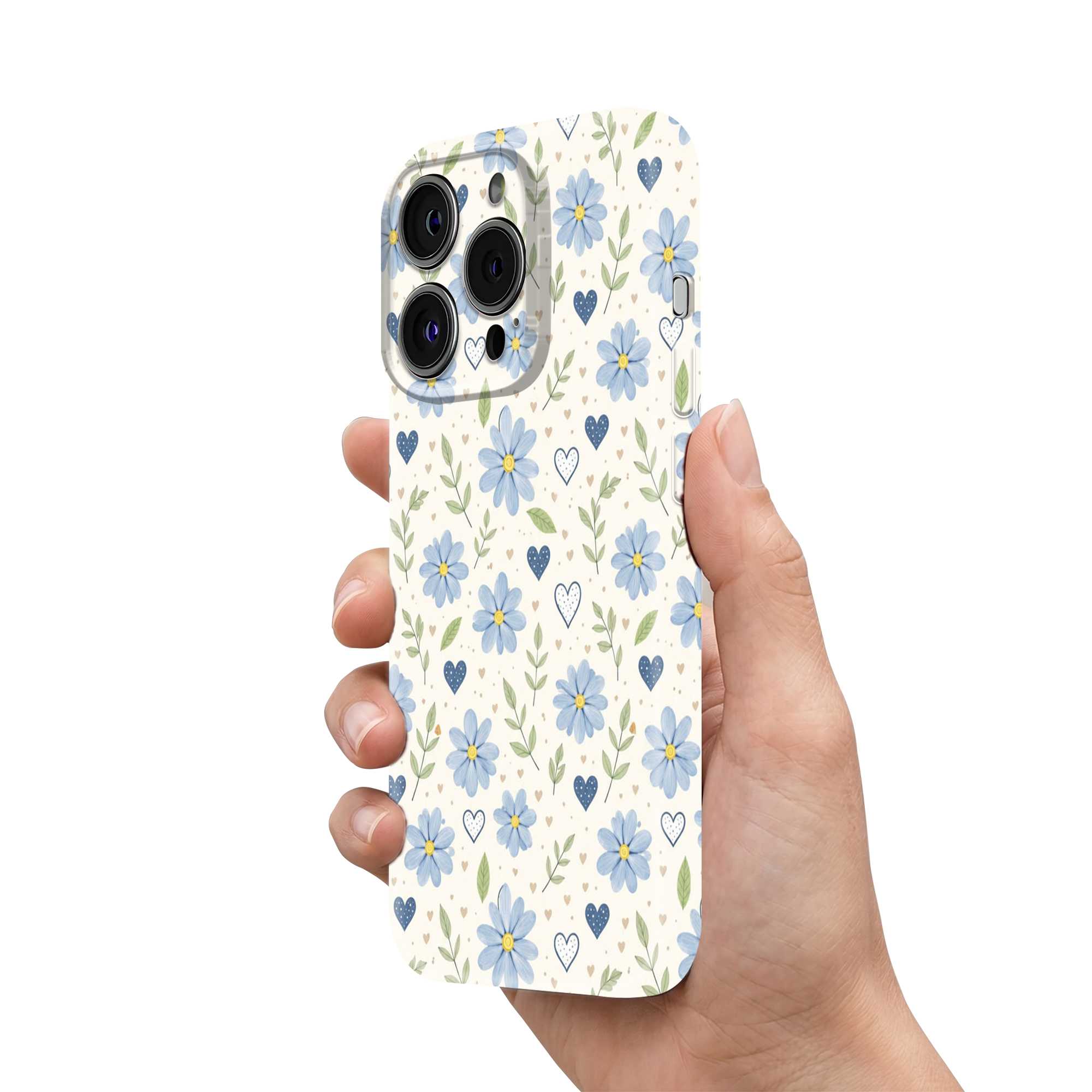 Bluebell Hearts Glossy Hard Case
