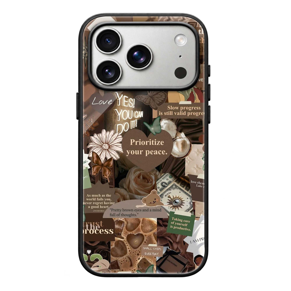 Brown Butterfly Glass Case