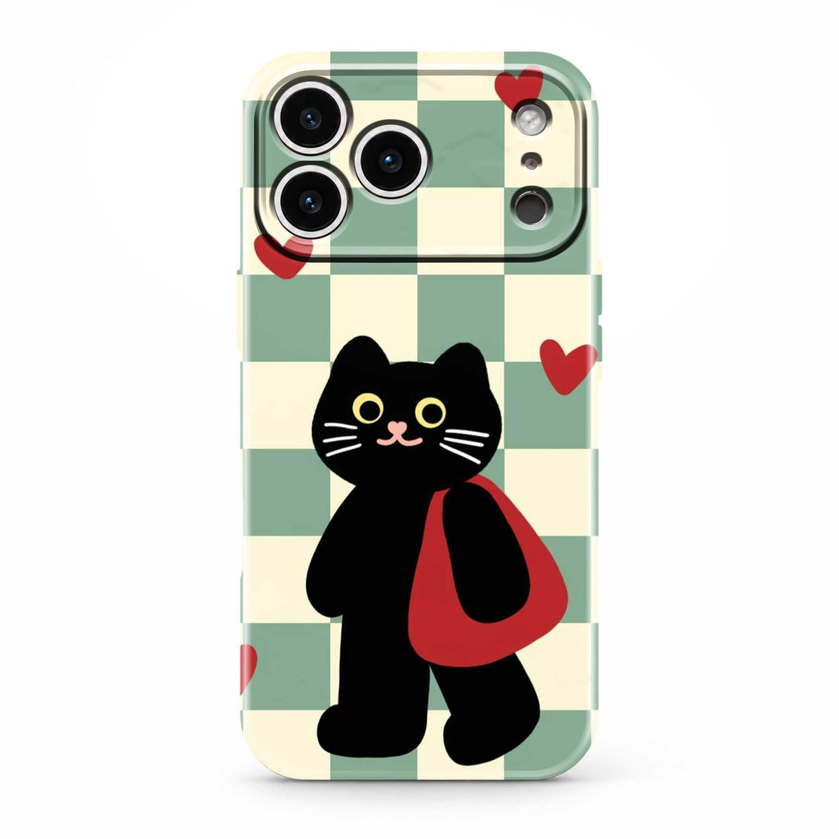 Checkerboard Cat Glossy Hard Case