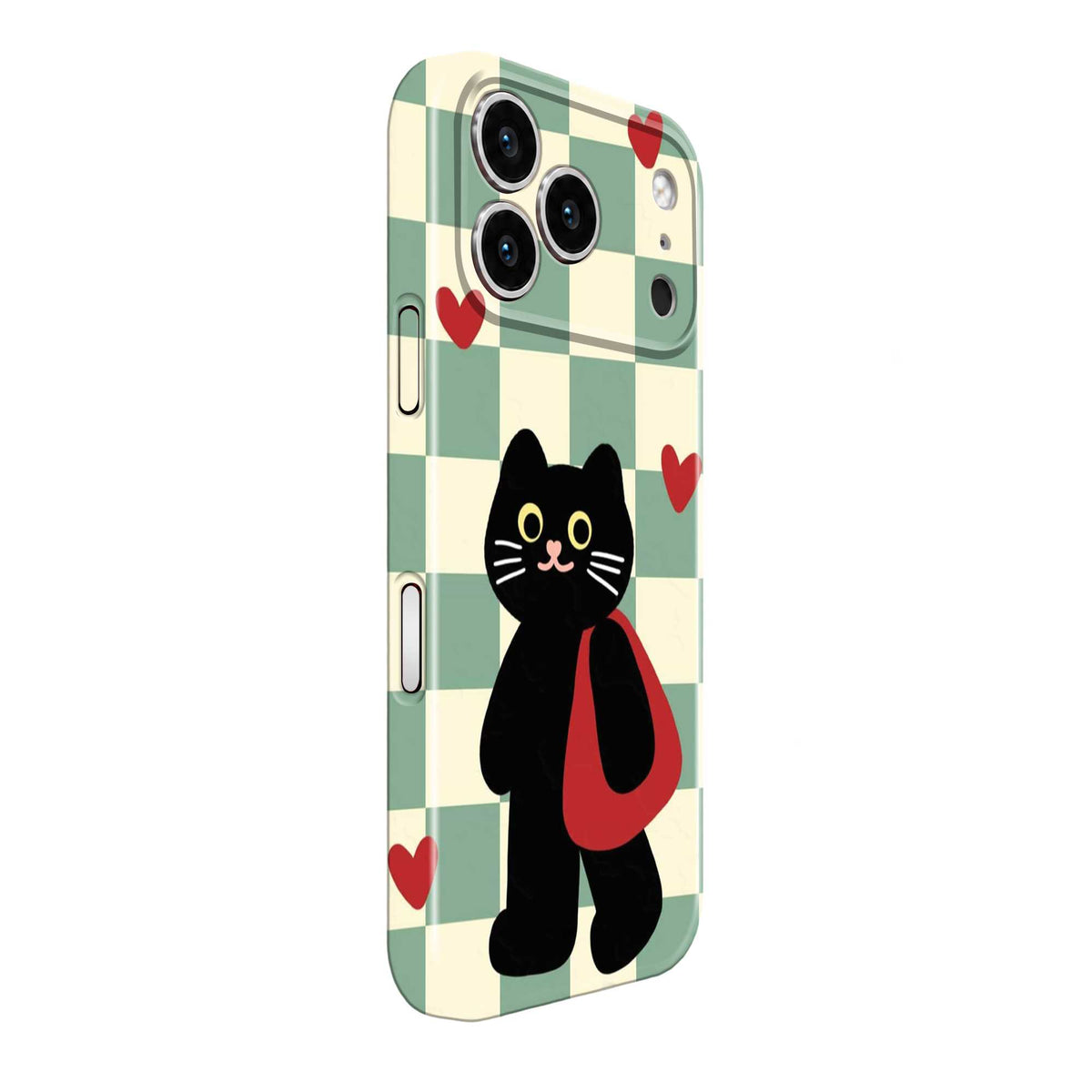 Checkerboard Cat Glossy Hard Case