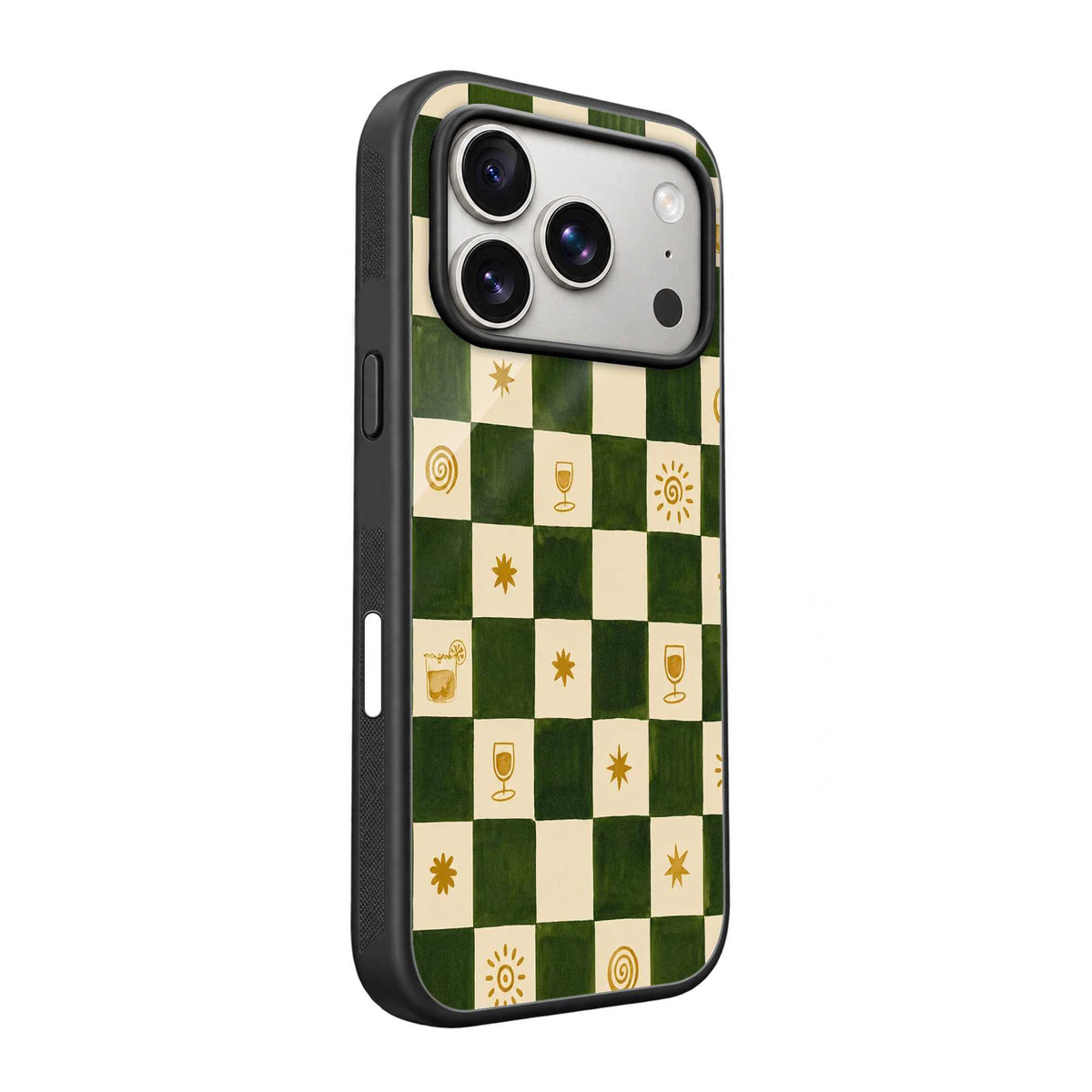 Checkered Pattern Glass Case