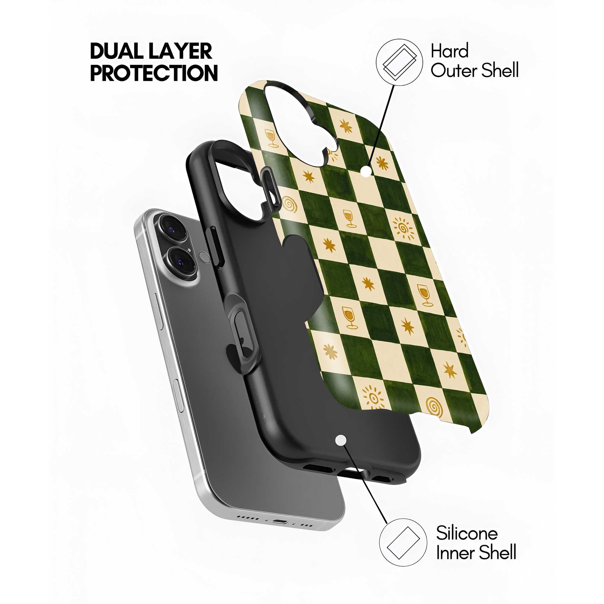 Checkered Pattern Dual Guard Case