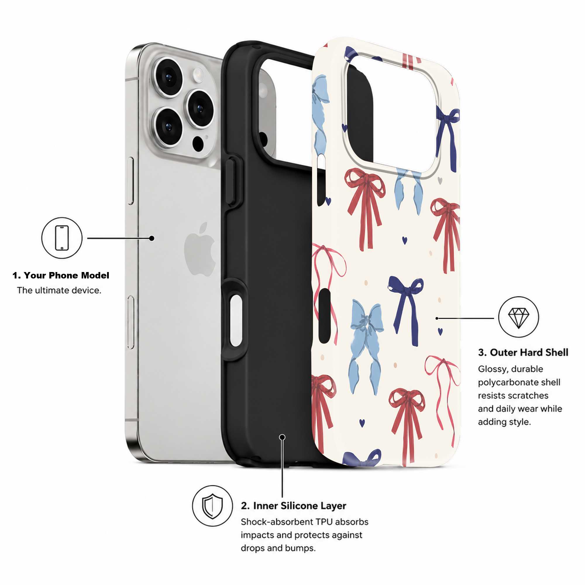 Cherry Bow Dual Guard Case