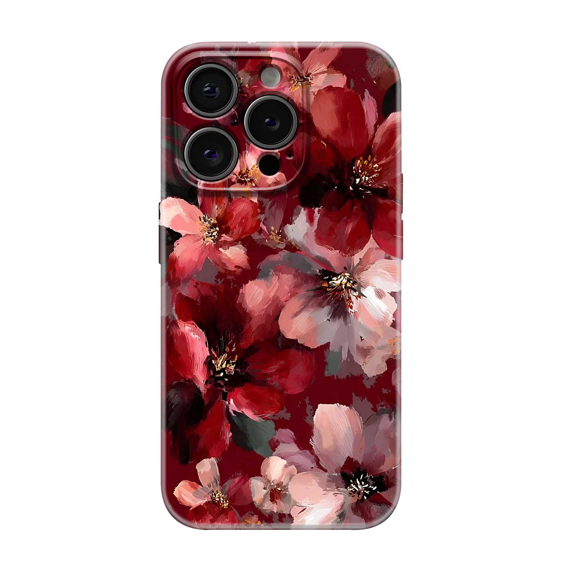 Crimson Blooms Glossy Hard Case