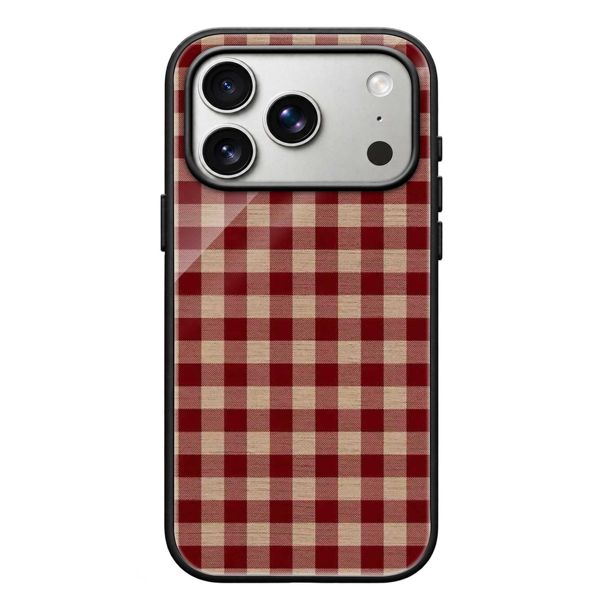 Crimson Checks Glass Case