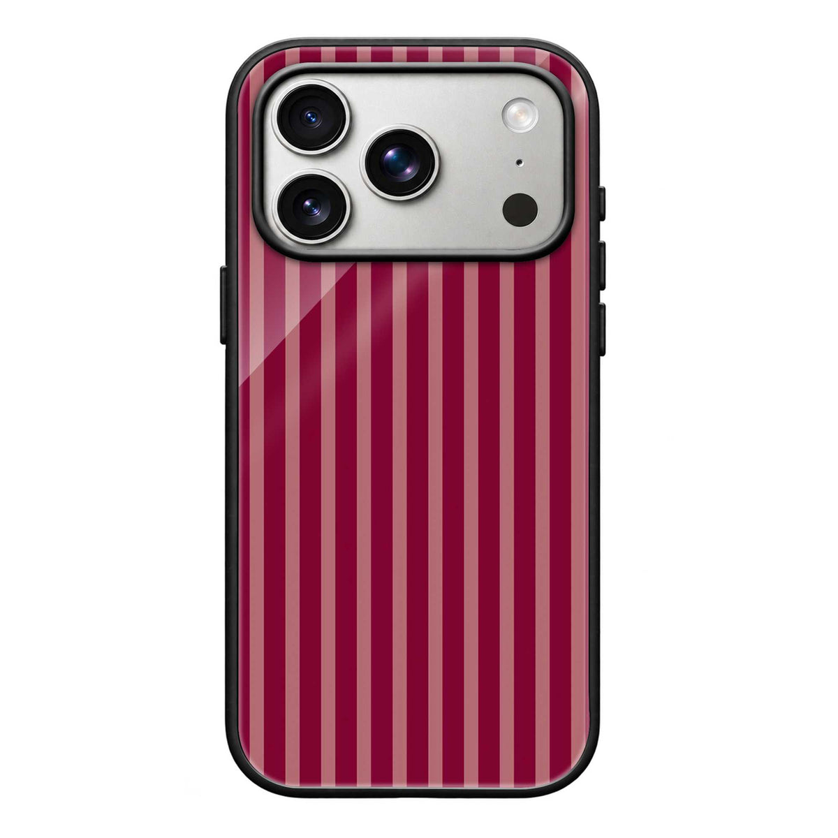 Crimson Stripes Glass Case