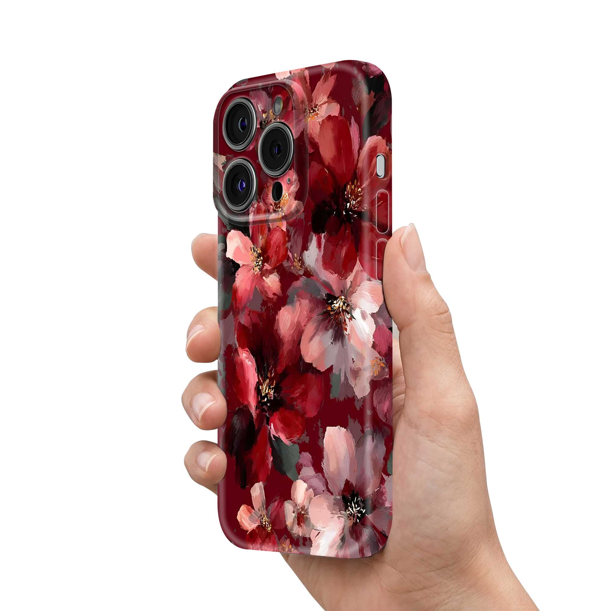 Crimson Blooms Glossy Hard Case