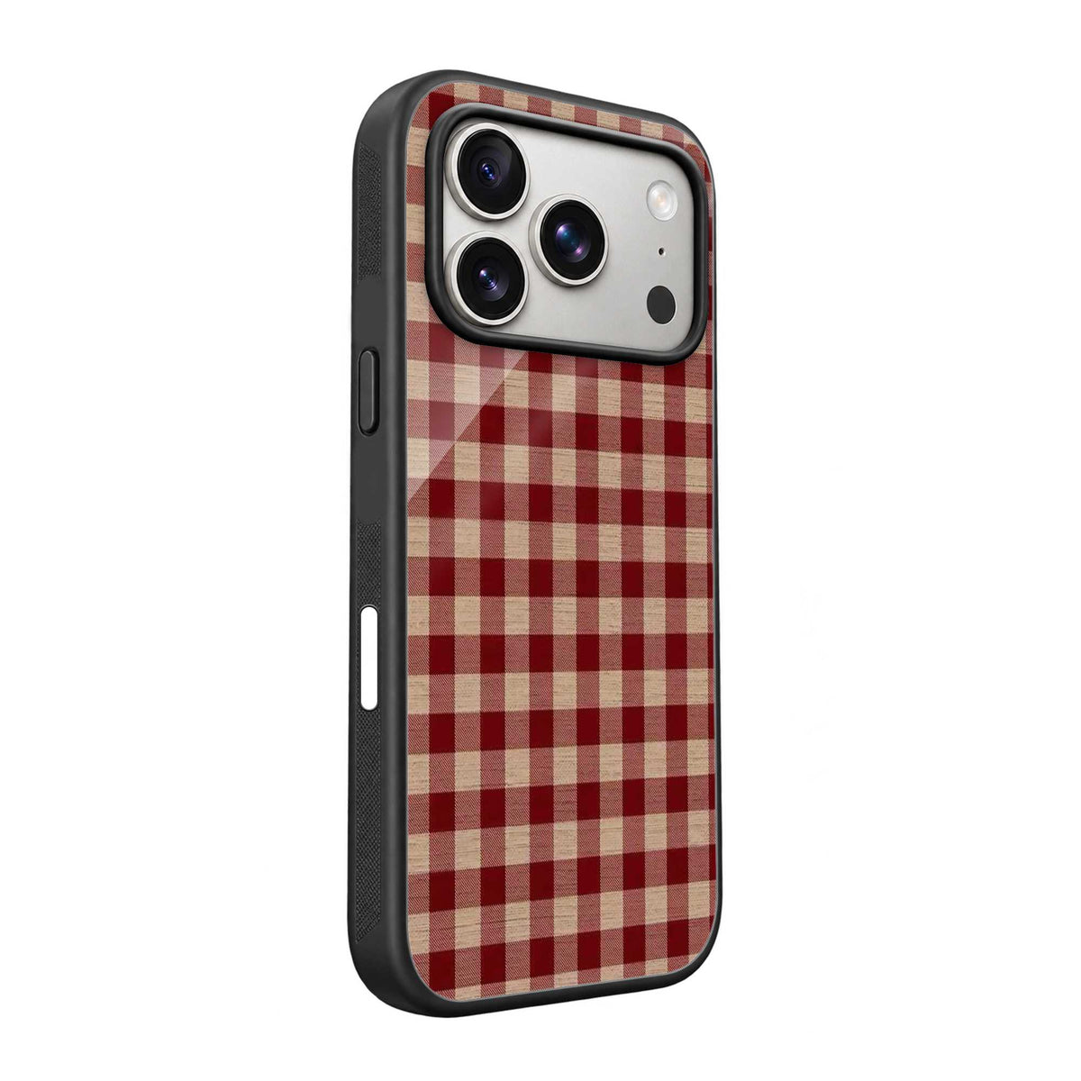 Crimson Checks Glass Case