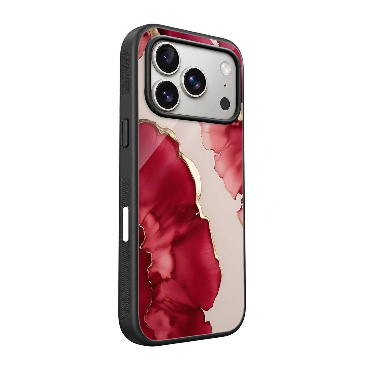 Crimson Petals Glass Case