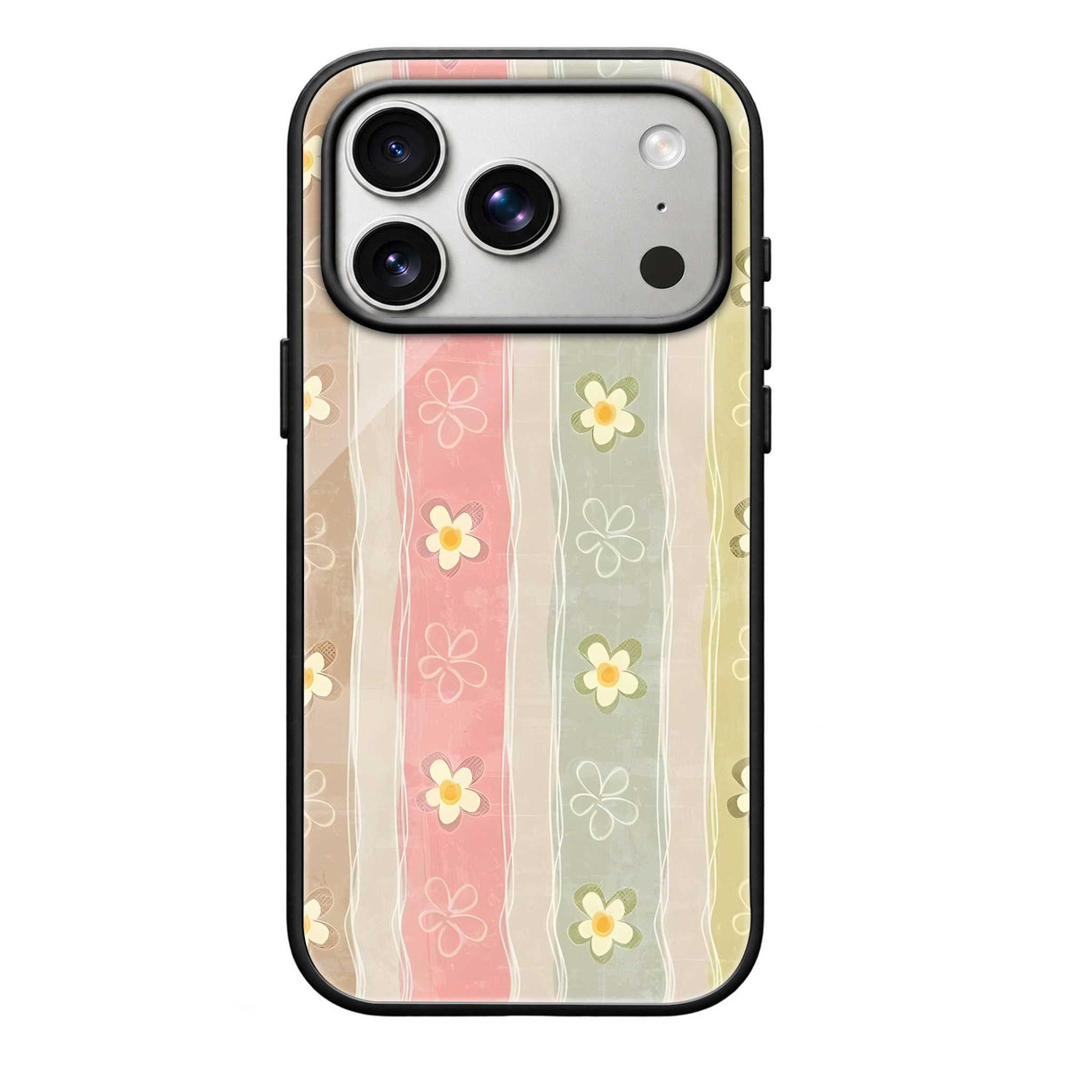 Daisy Stripes Glass Case