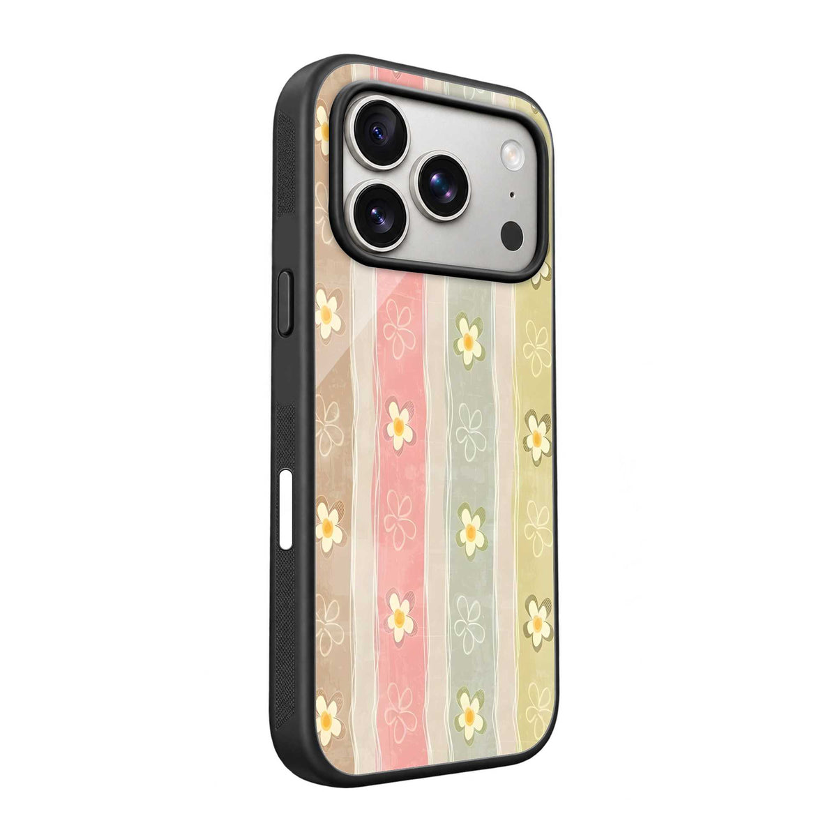 Daisy Stripes Glass Case