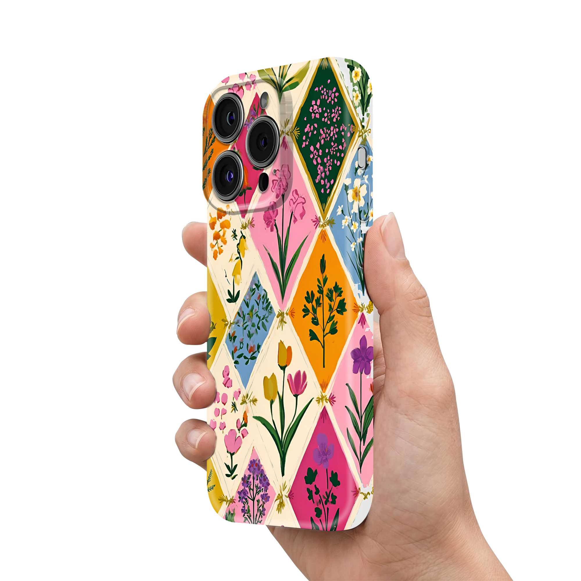 Diamond Florals Glossy Hard Case