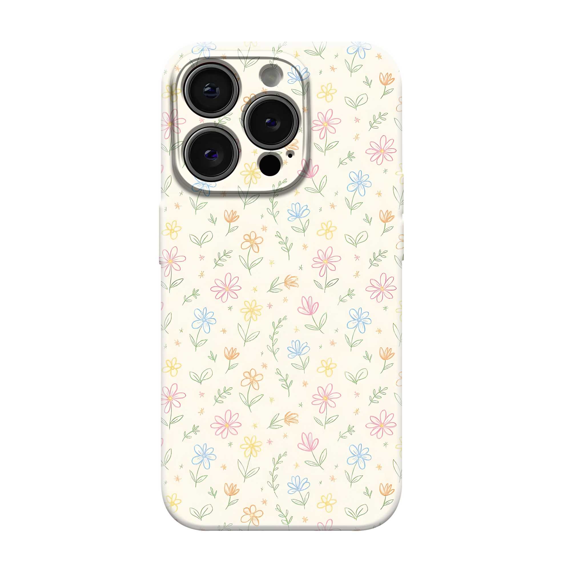 Doodle Floral Glossy Hard Case