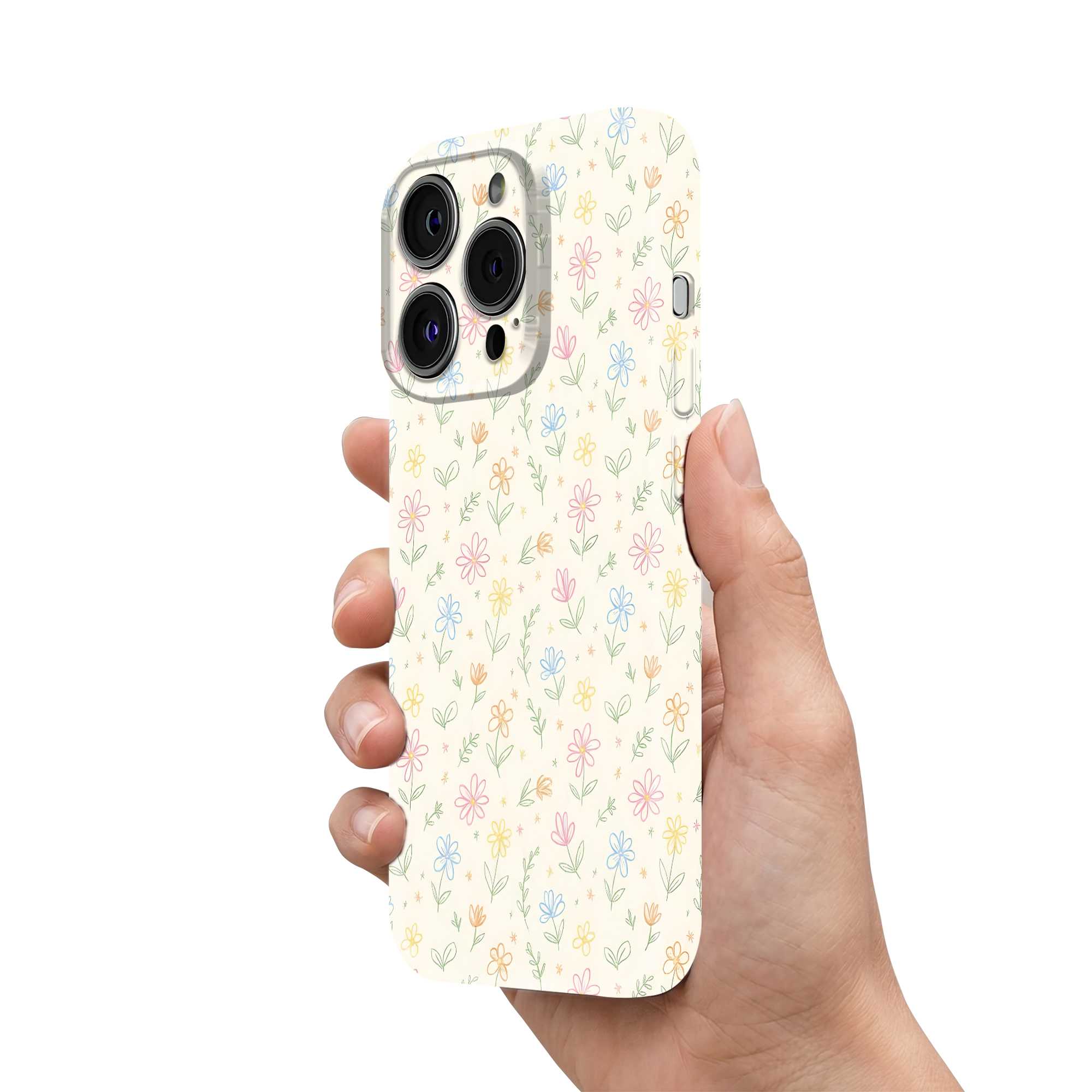 Doodle Floral Glossy Hard Case