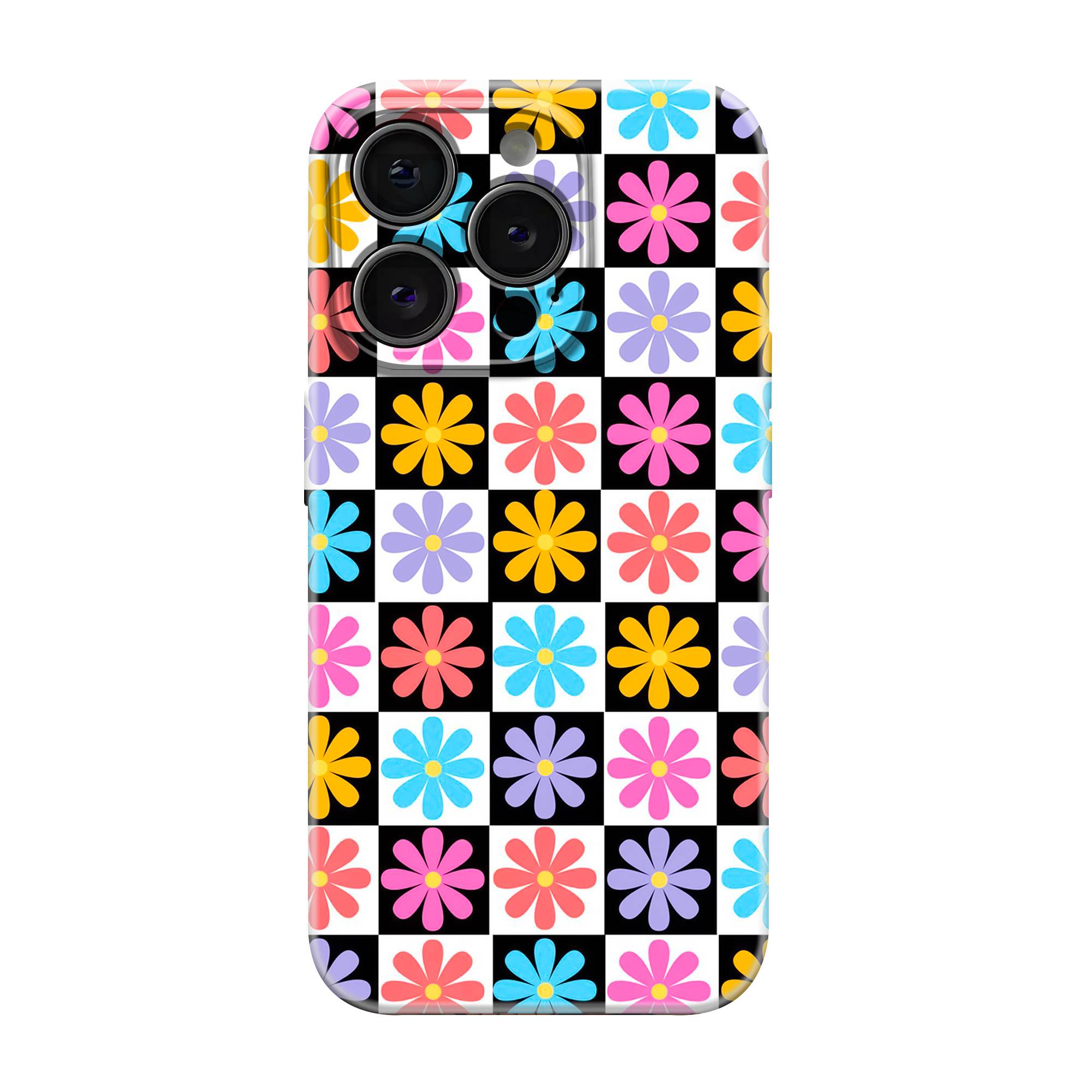 Flower Check Glossy Hard Case