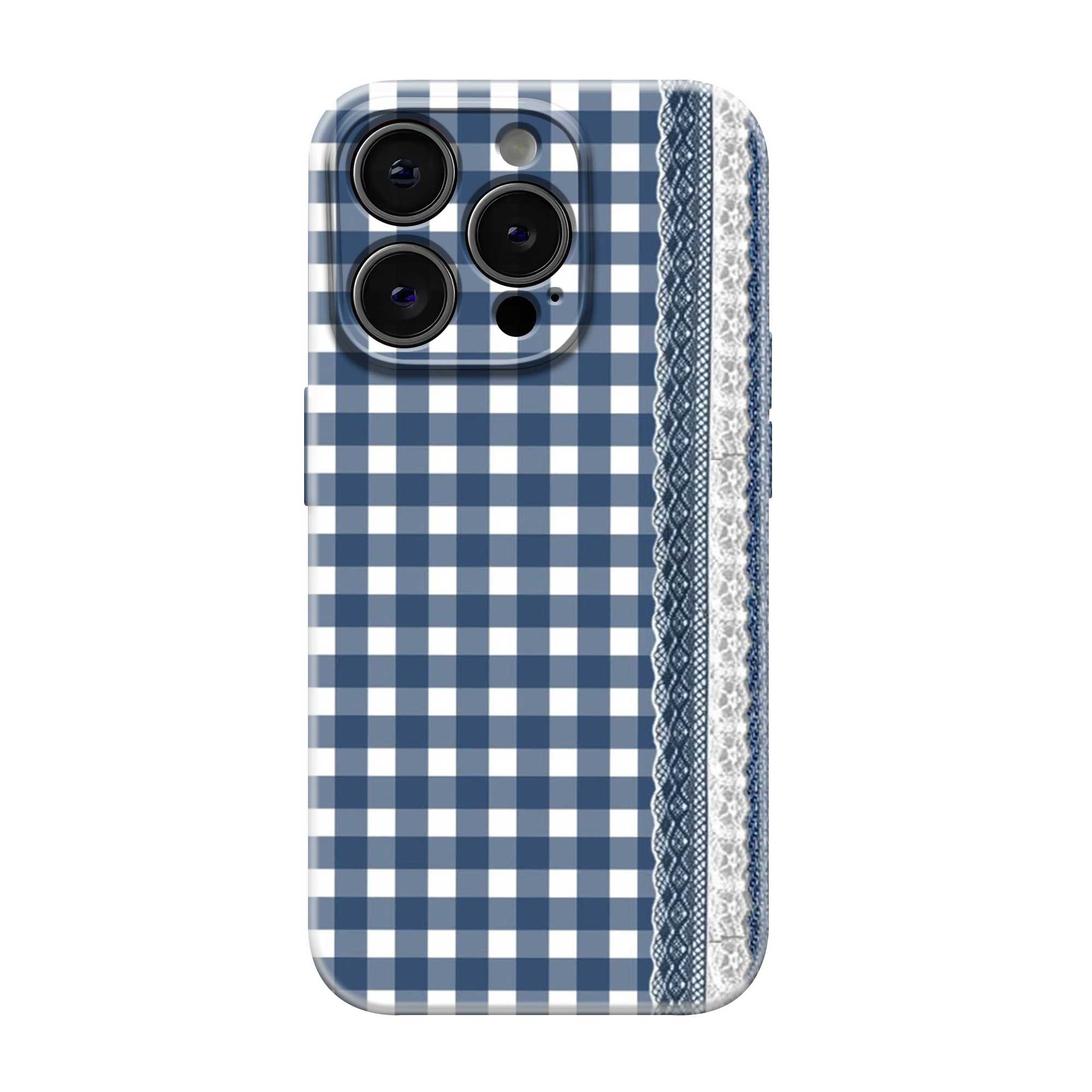 Gingham Denim Glossy Hard Case