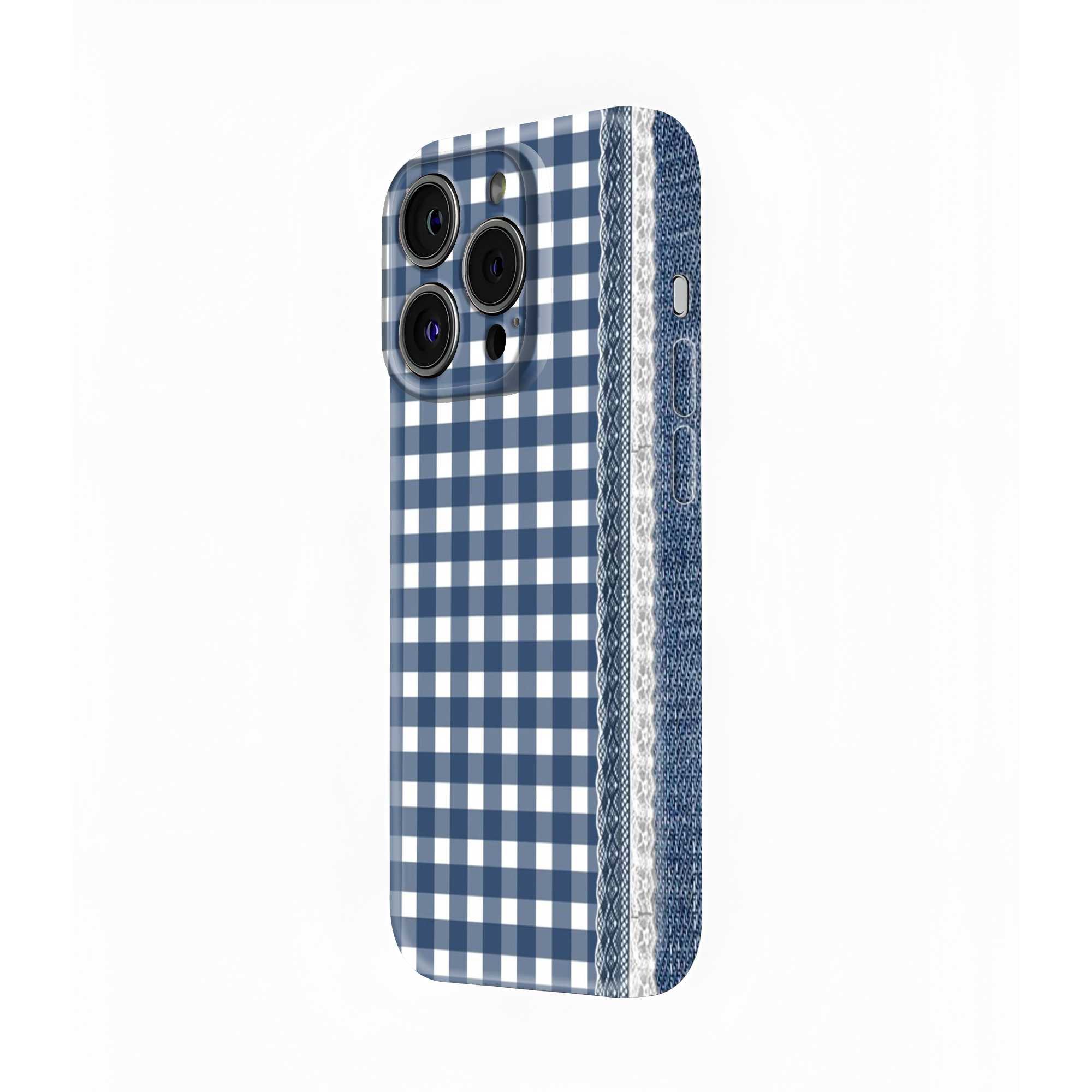 Gingham Denim Glossy Hard Case
