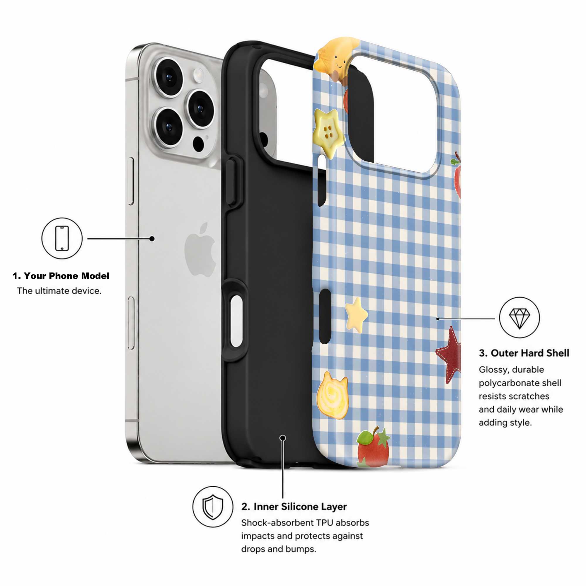Gingham Fruits Dual Guard Case