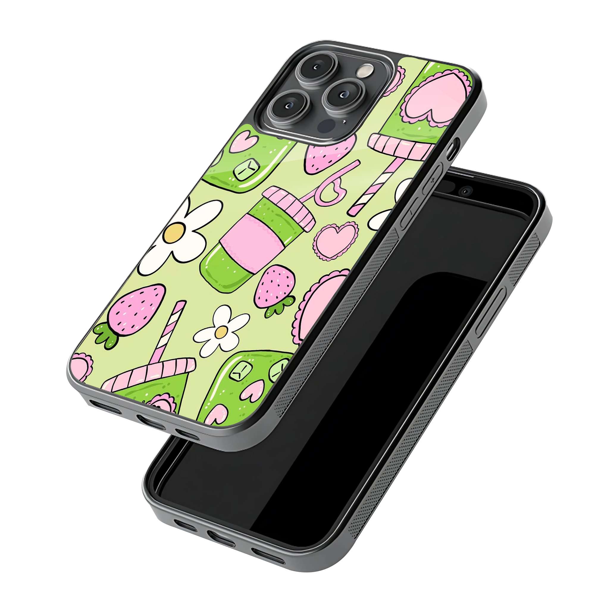 Strawberry Matcha Glass Case