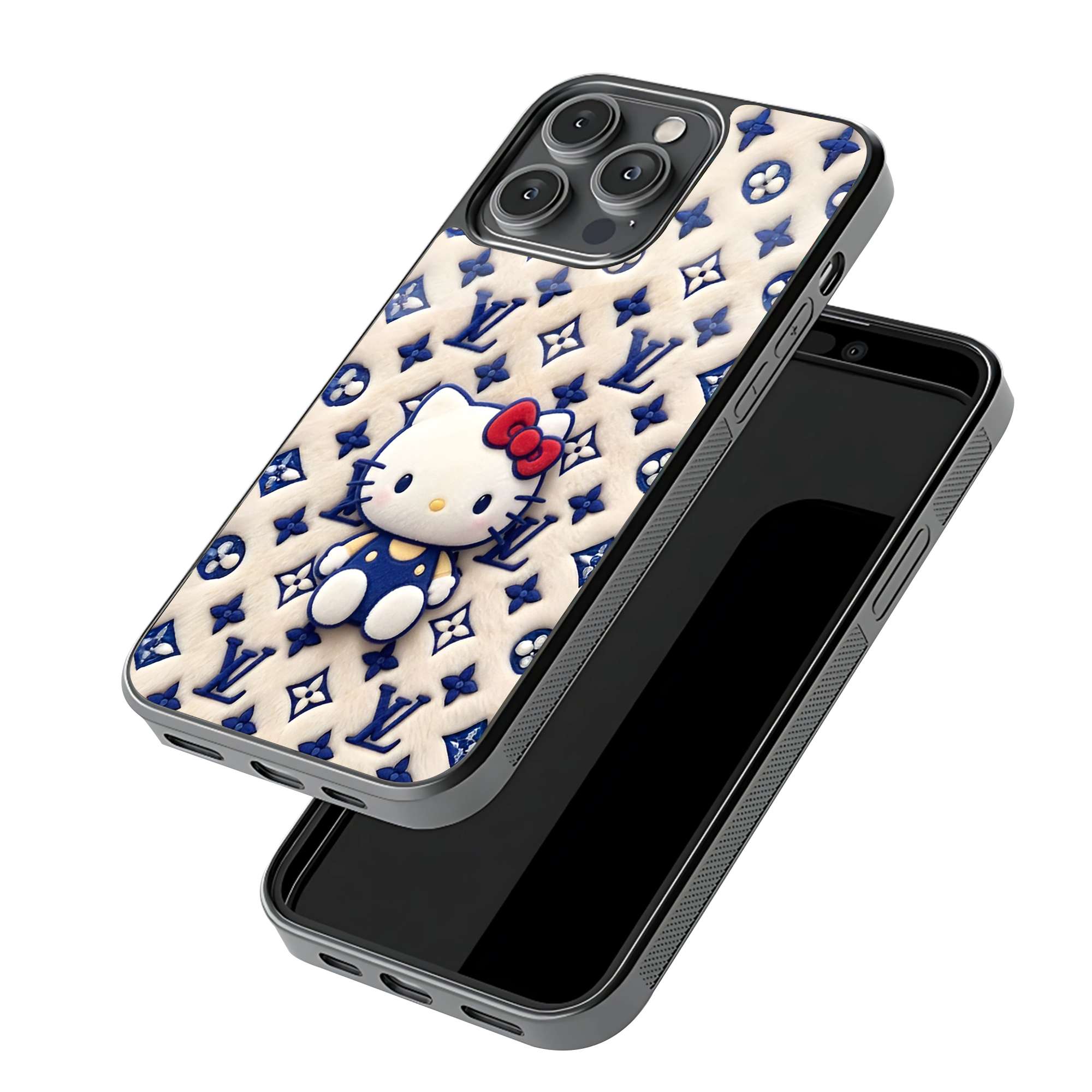 Royal Kitty Blue Glass Case