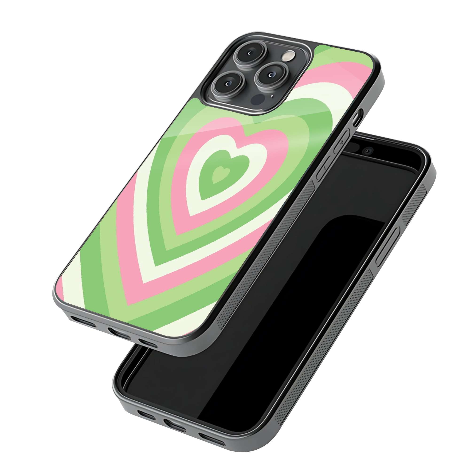Pastel Heart Waves Glass Case